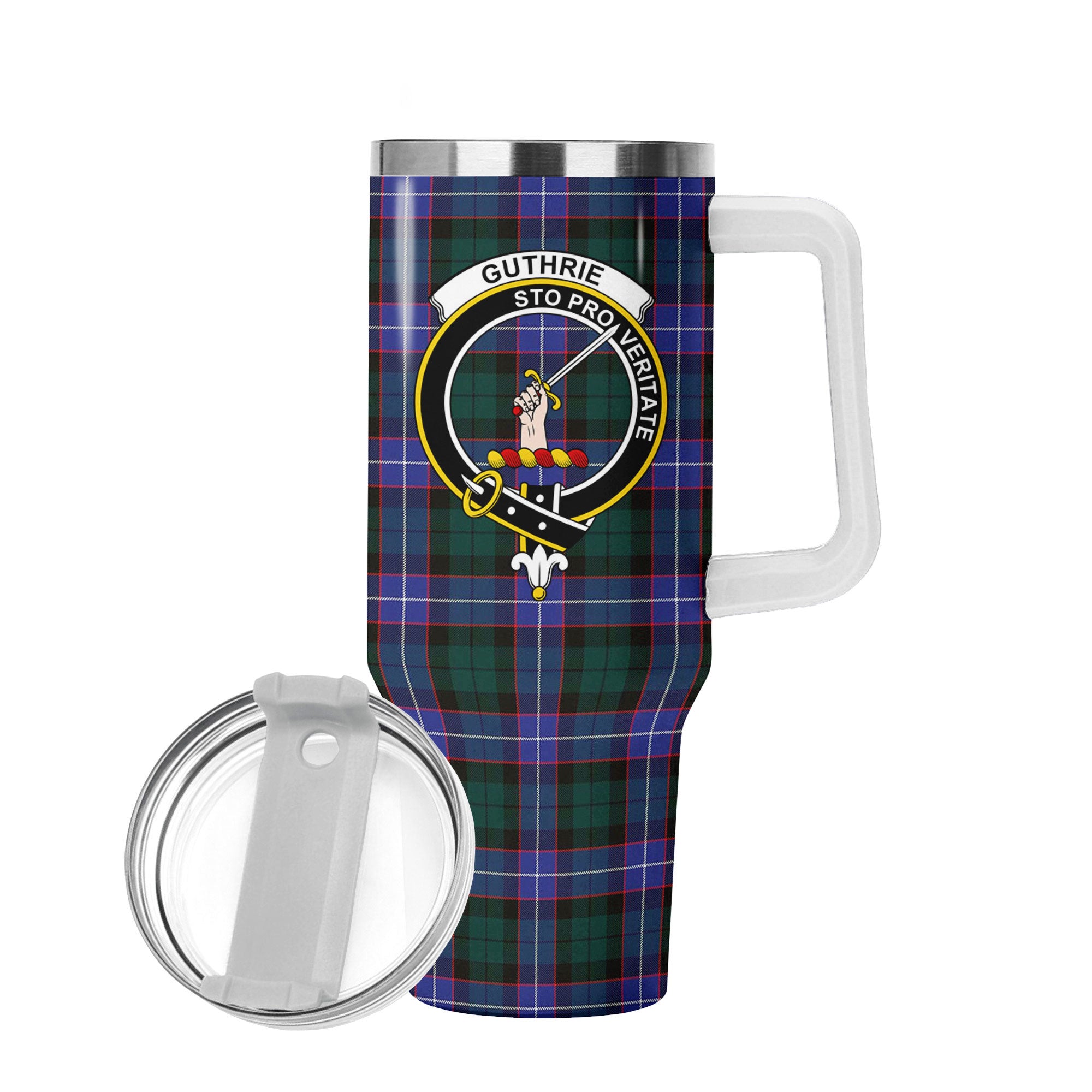 Guthrie Modern Tartan Crest 40 oz Insulated Tumbler with Handle