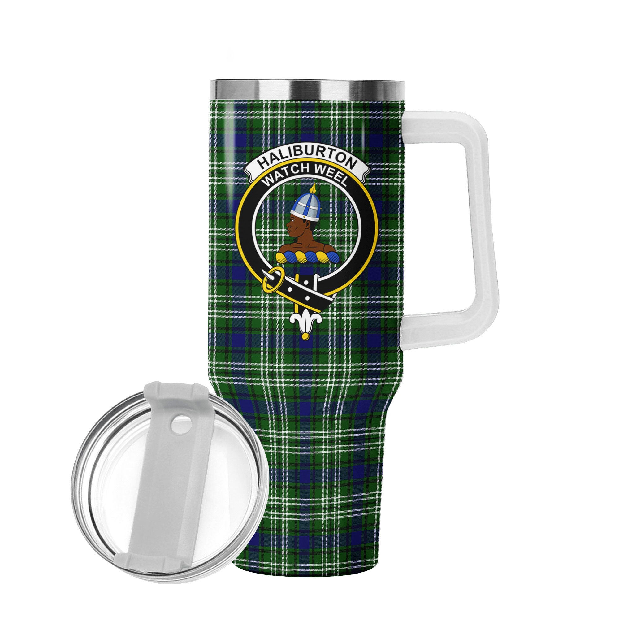 Haliburton Tartan Crest 40 oz Insulated Tumbler with Handle