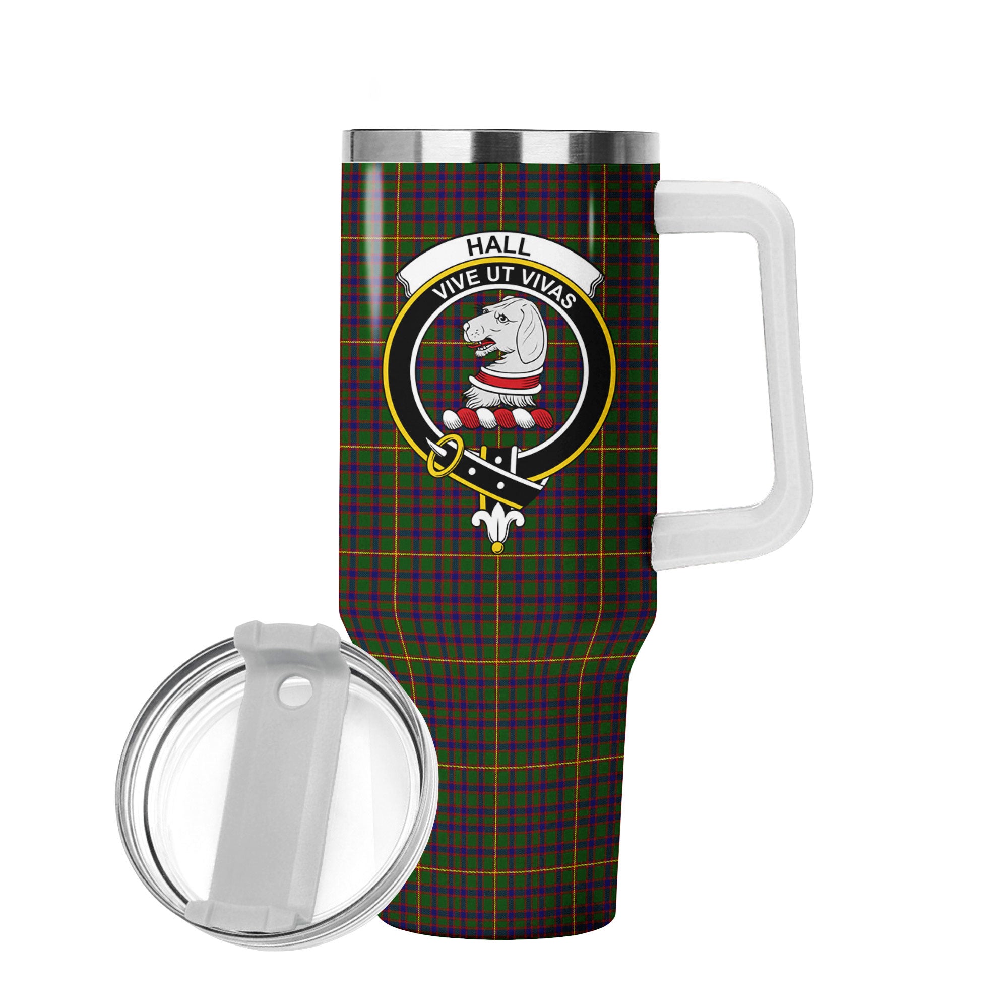 Hall Tartan Crest 40 oz Insulated Tumbler with Handle