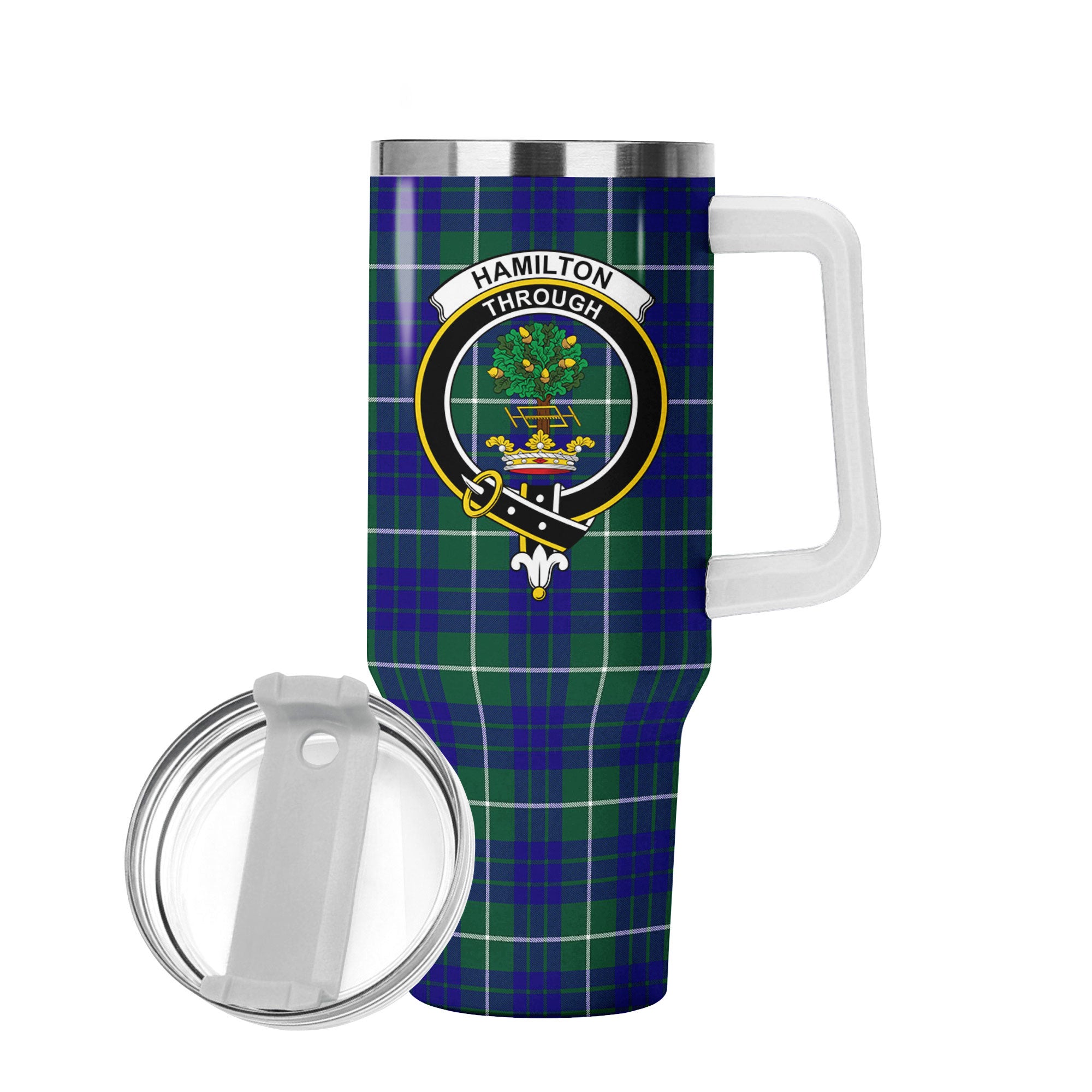 Hamilton Hunting Modern Tartan Crest 40 oz Insulated Tumbler with Handle