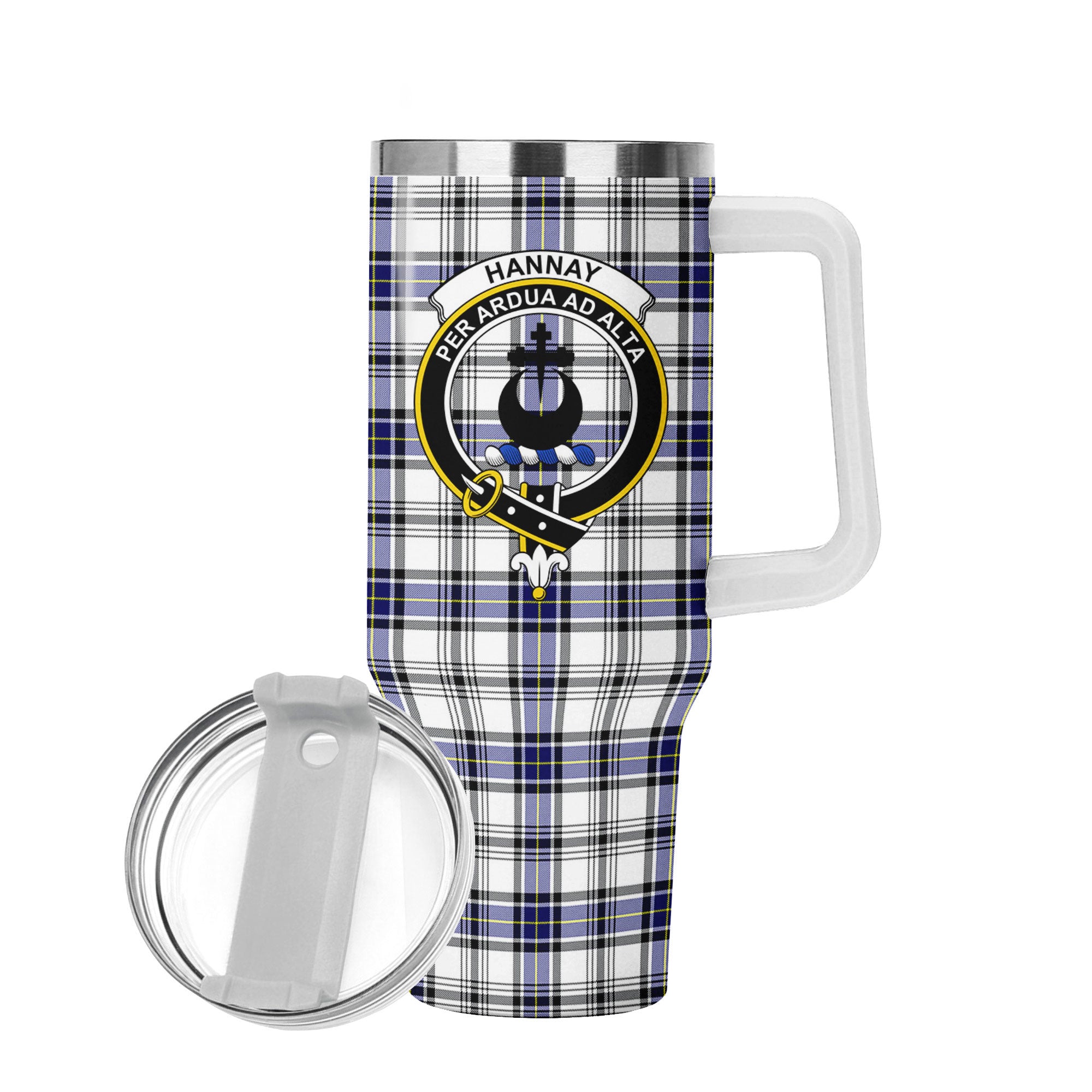 Hannay Modern Tartan Crest 40 oz Insulated Tumbler with Handle