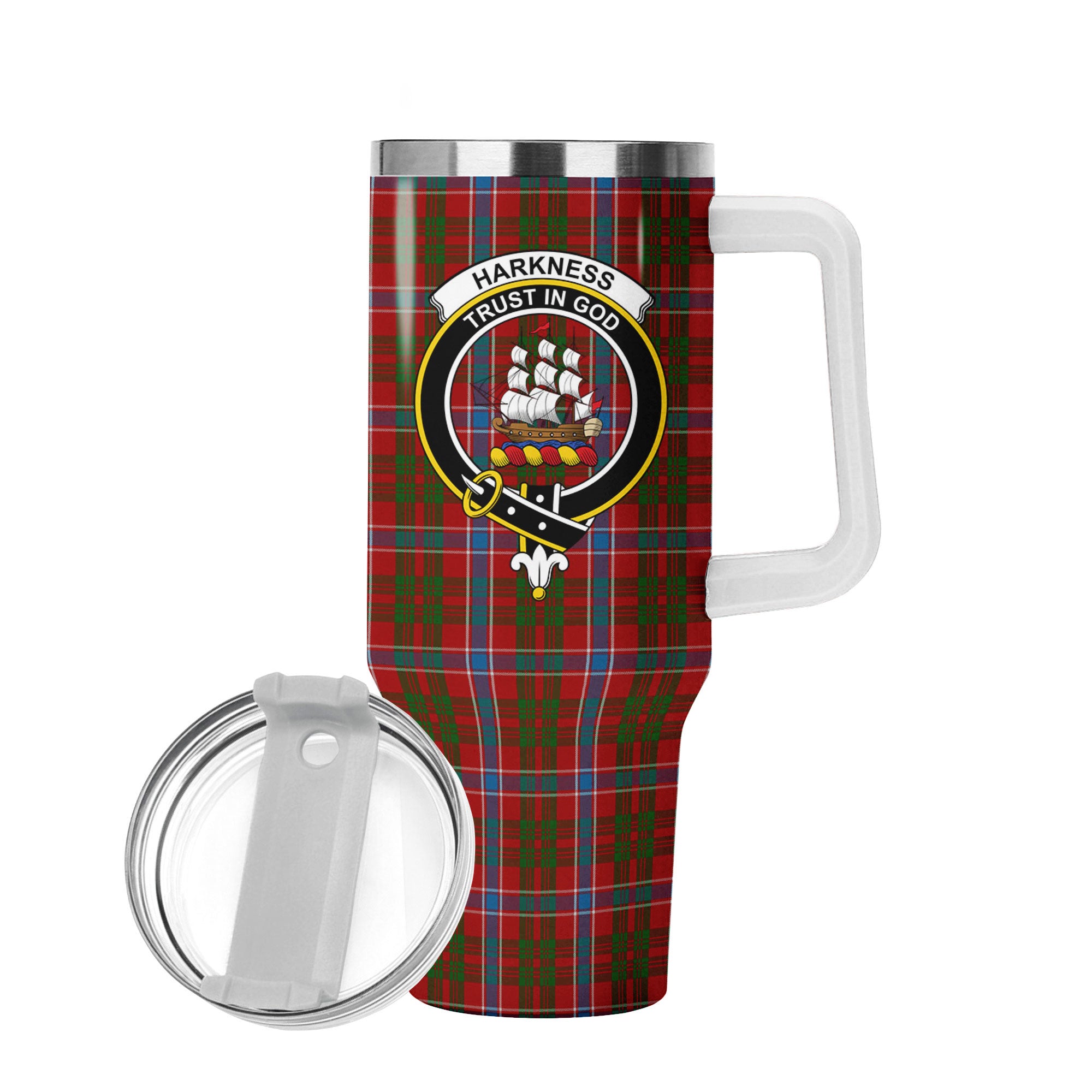 Harkness Dress Tartan Crest 40 oz Insulated Tumbler with Handle