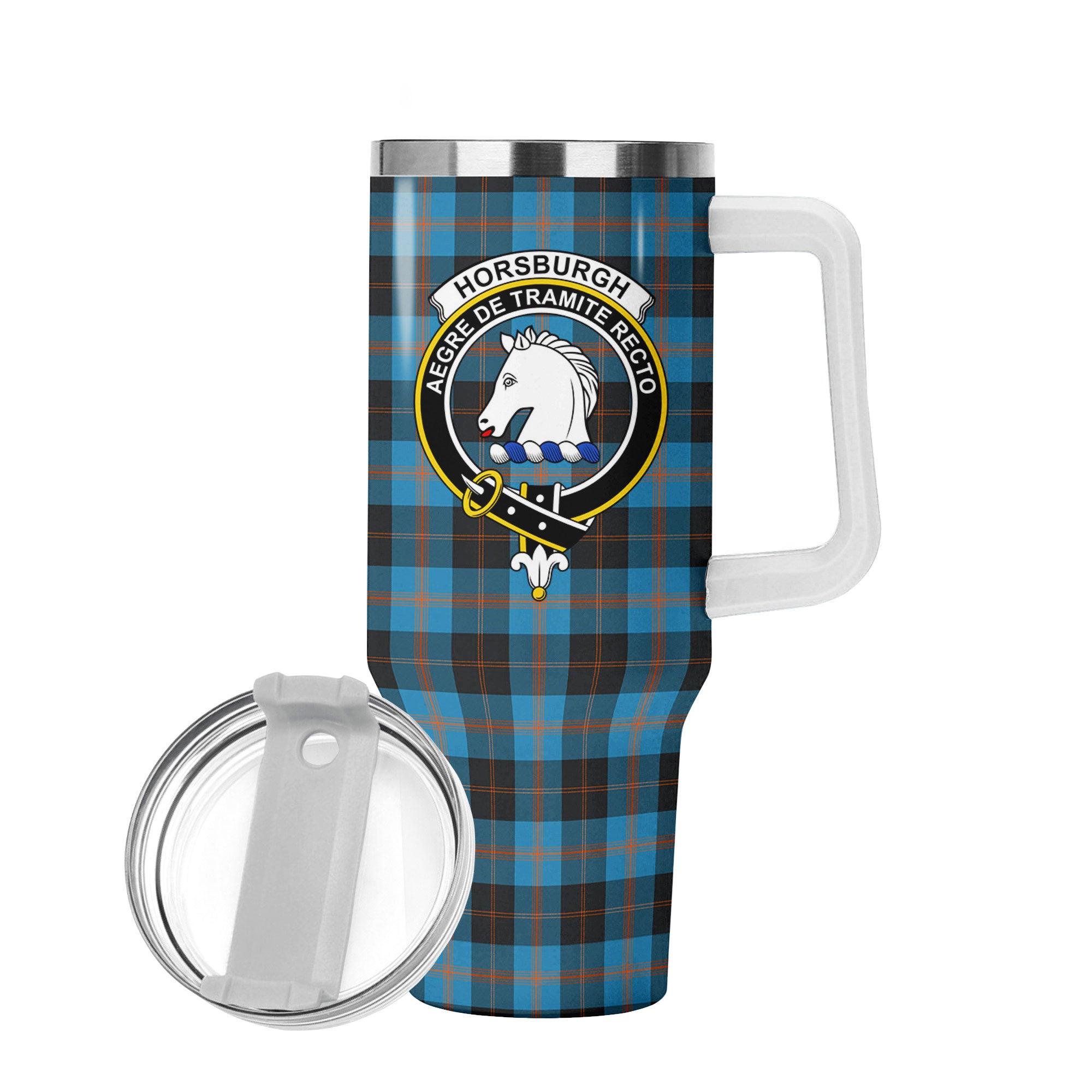 Horsburgh Tartan Crest 40 oz Insulated Tumbler with Handle