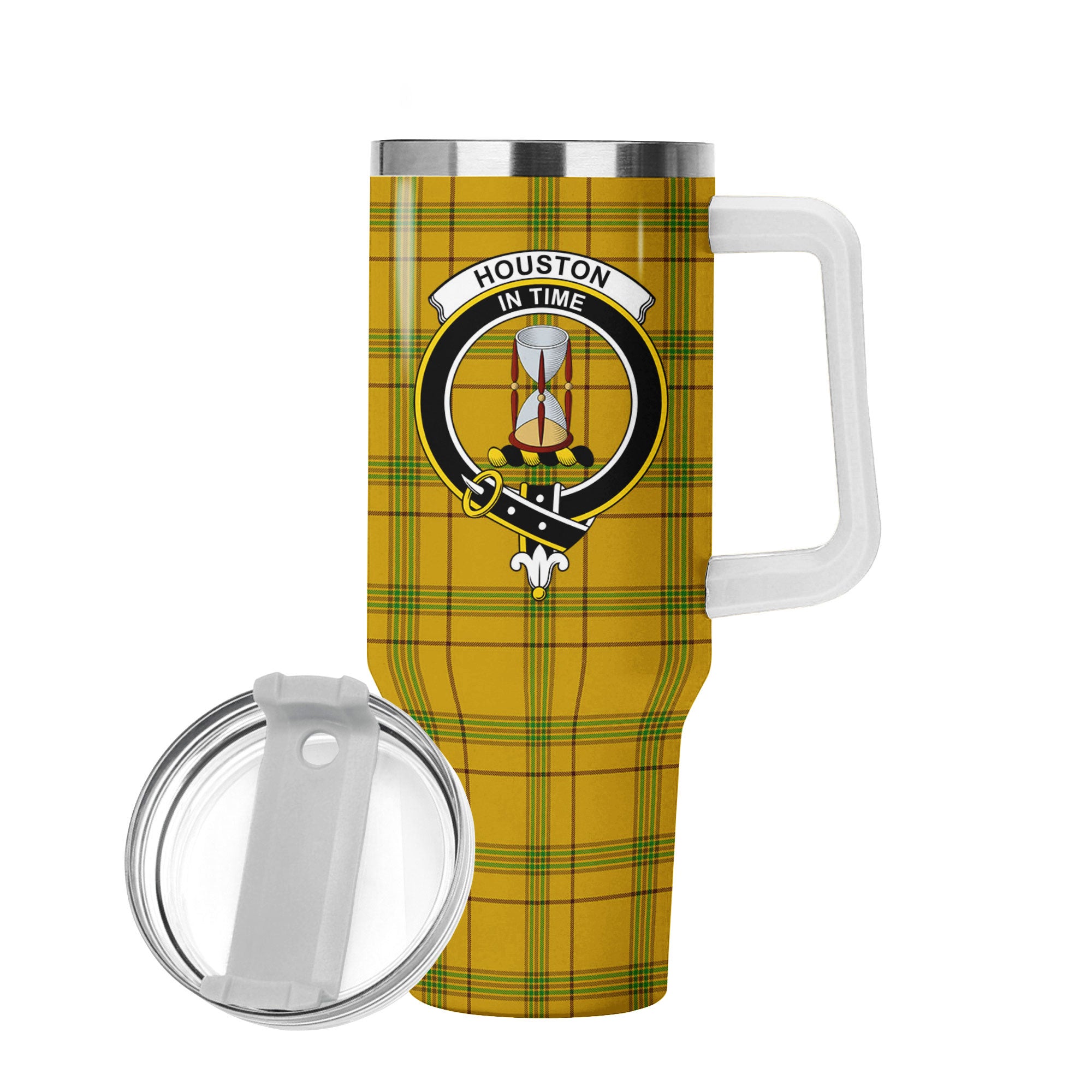 Houston Tartan Crest 40 oz Insulated Tumbler with Handle