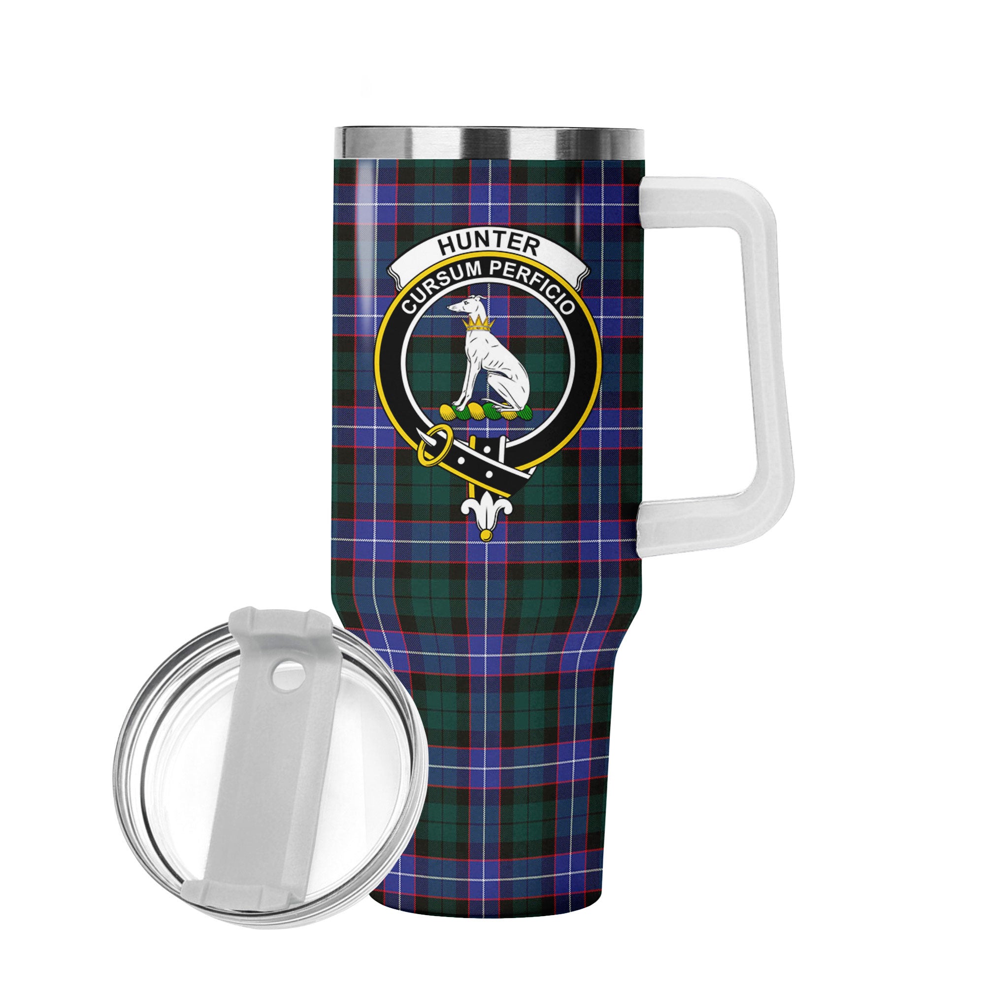 Hunter Modern Tartan Crest 40 oz Insulated Tumbler with Handle
