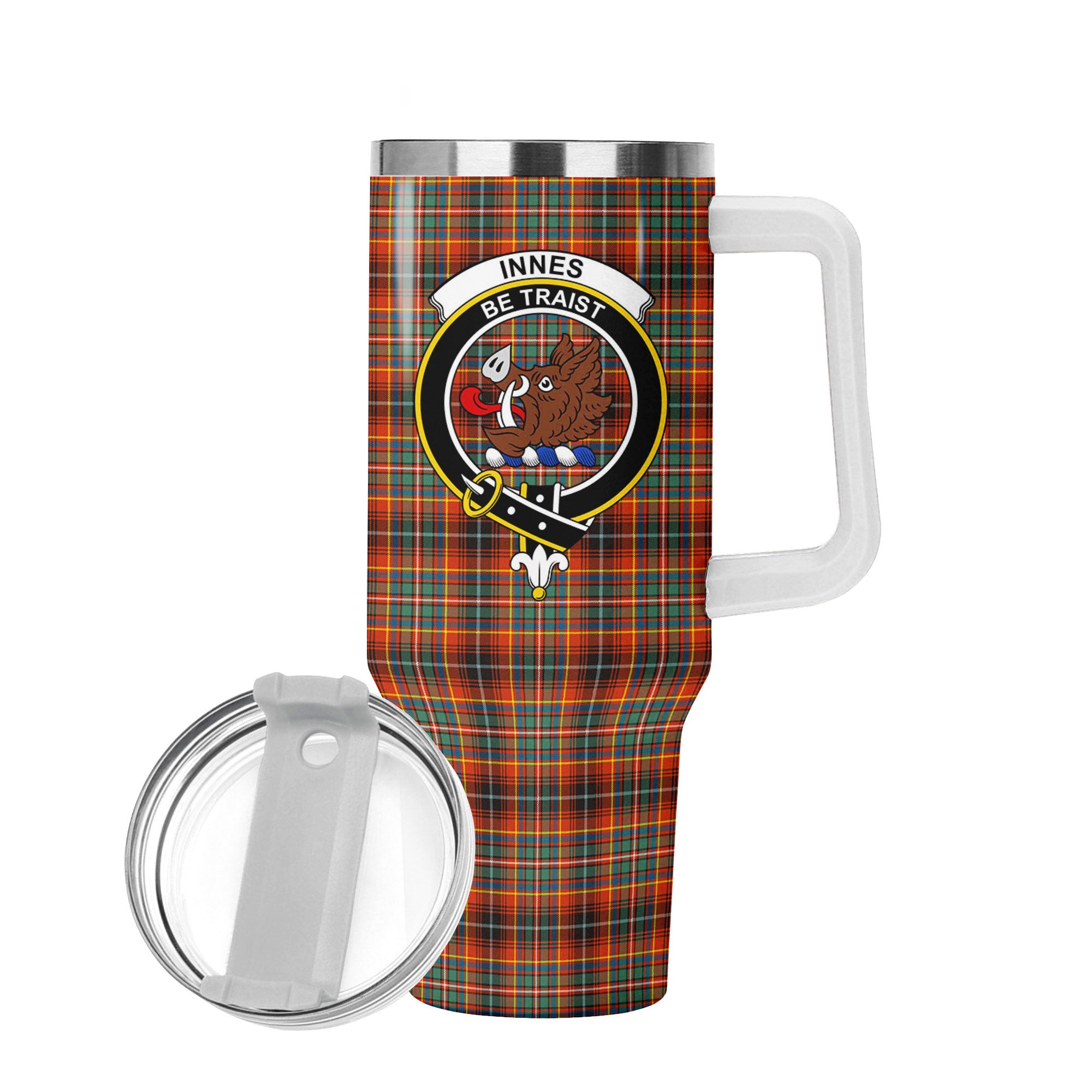 Innes Ancient Tartan Crest 40 oz Insulated Tumbler with Handle