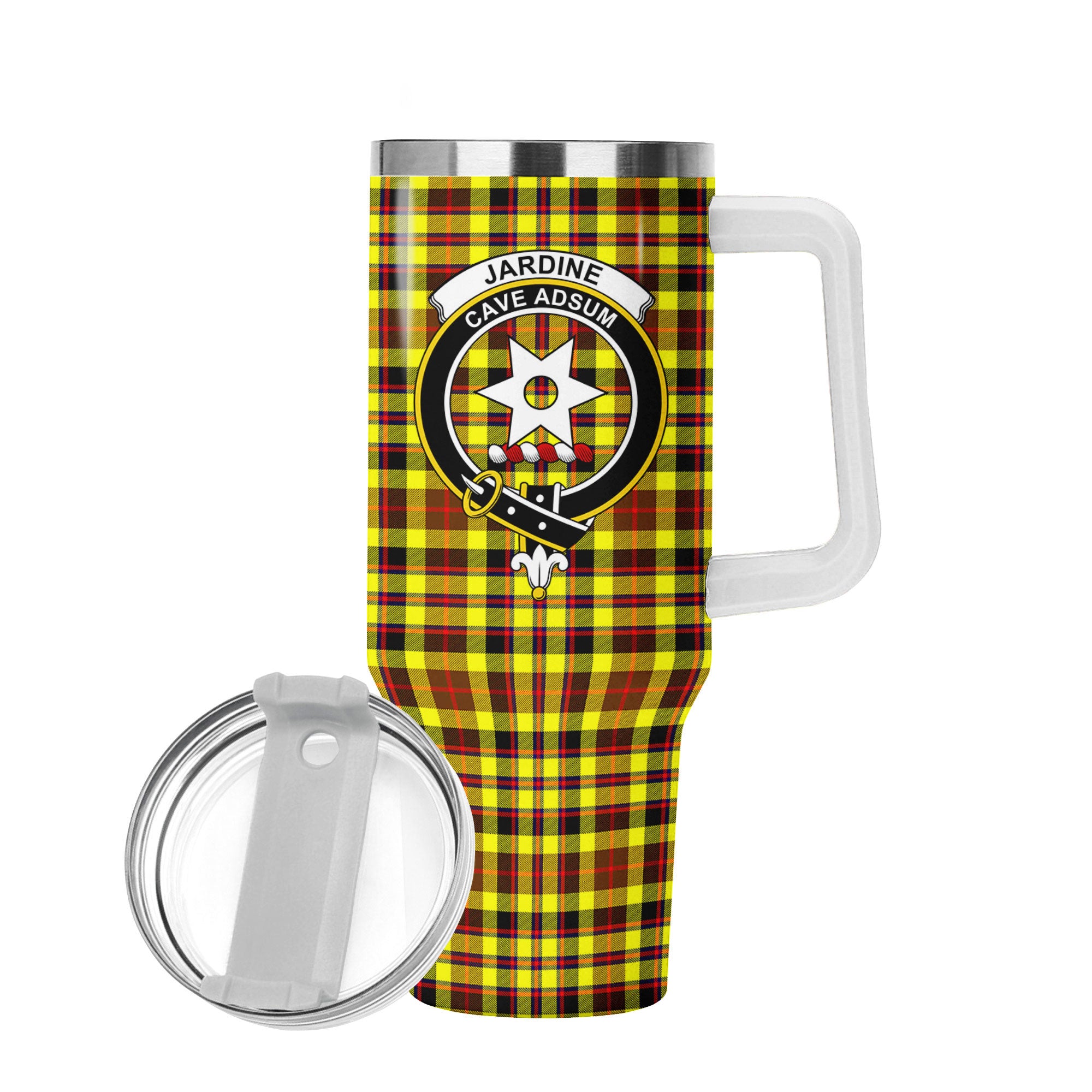 Jardine Tartan Crest 40 oz Insulated Tumbler with Handle
