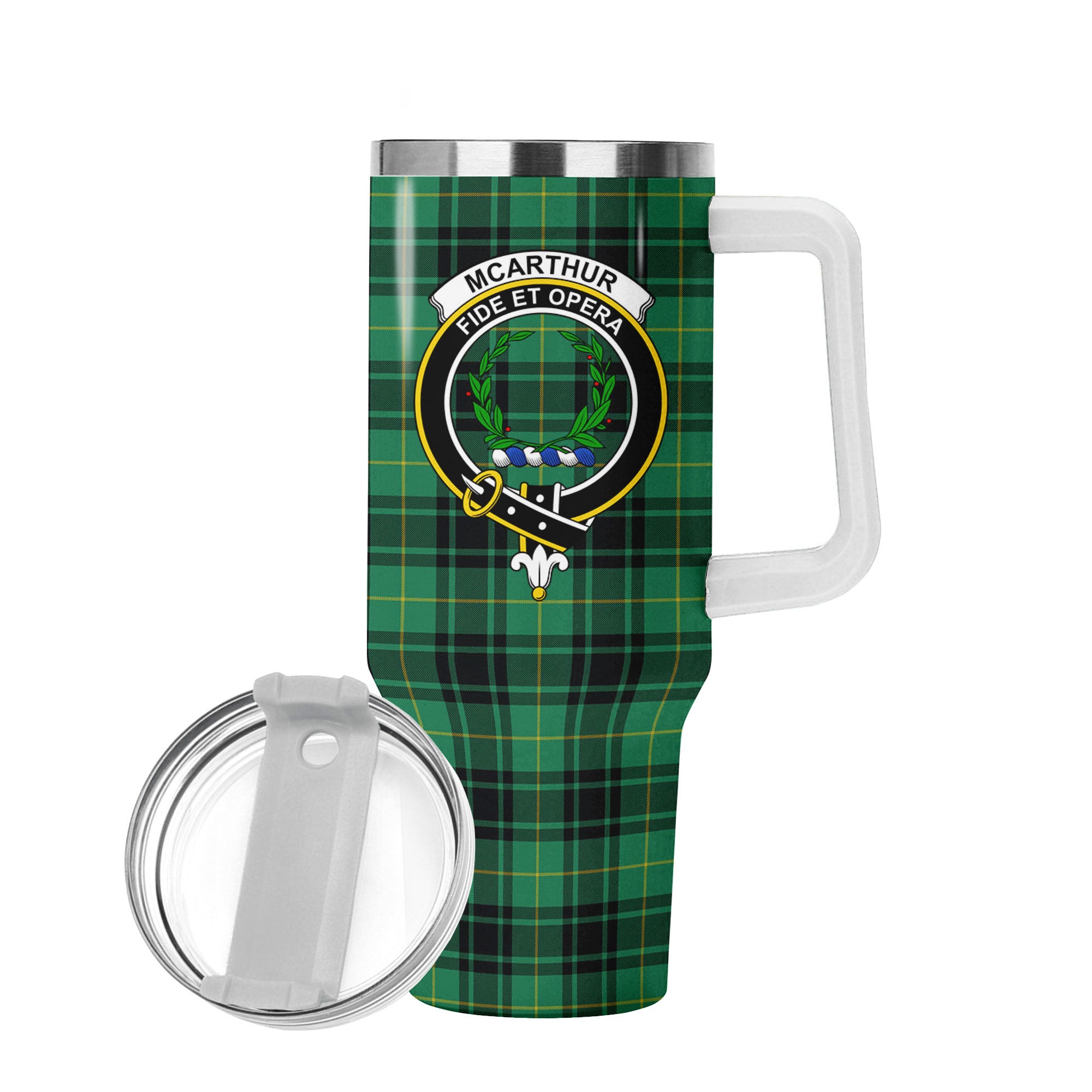 McArthur Ancient Tartan Crest 40 oz Insulated Tumbler with Handle