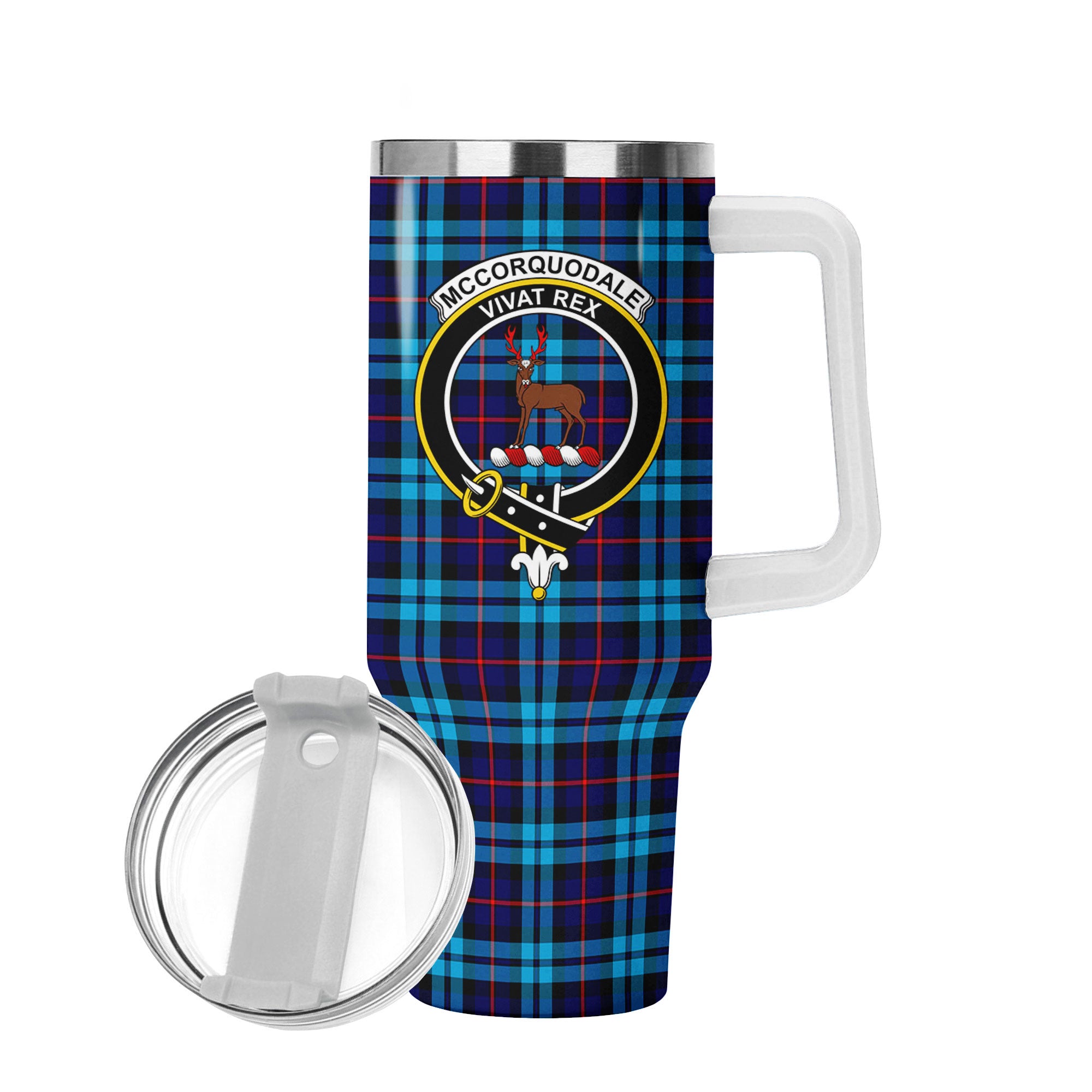 McCorquodale Tartan Crest 40 oz Insulated Tumbler with Handle