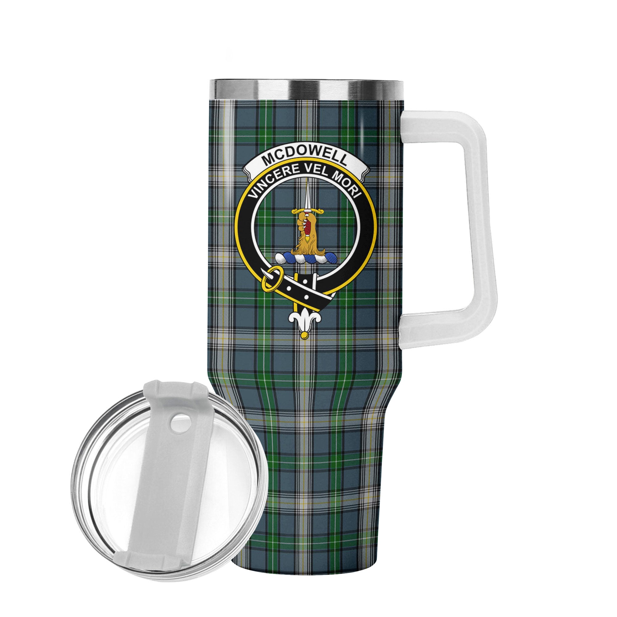McDowell (MacDowell) Tartan Crest 40 oz Insulated Tumbler with Handle