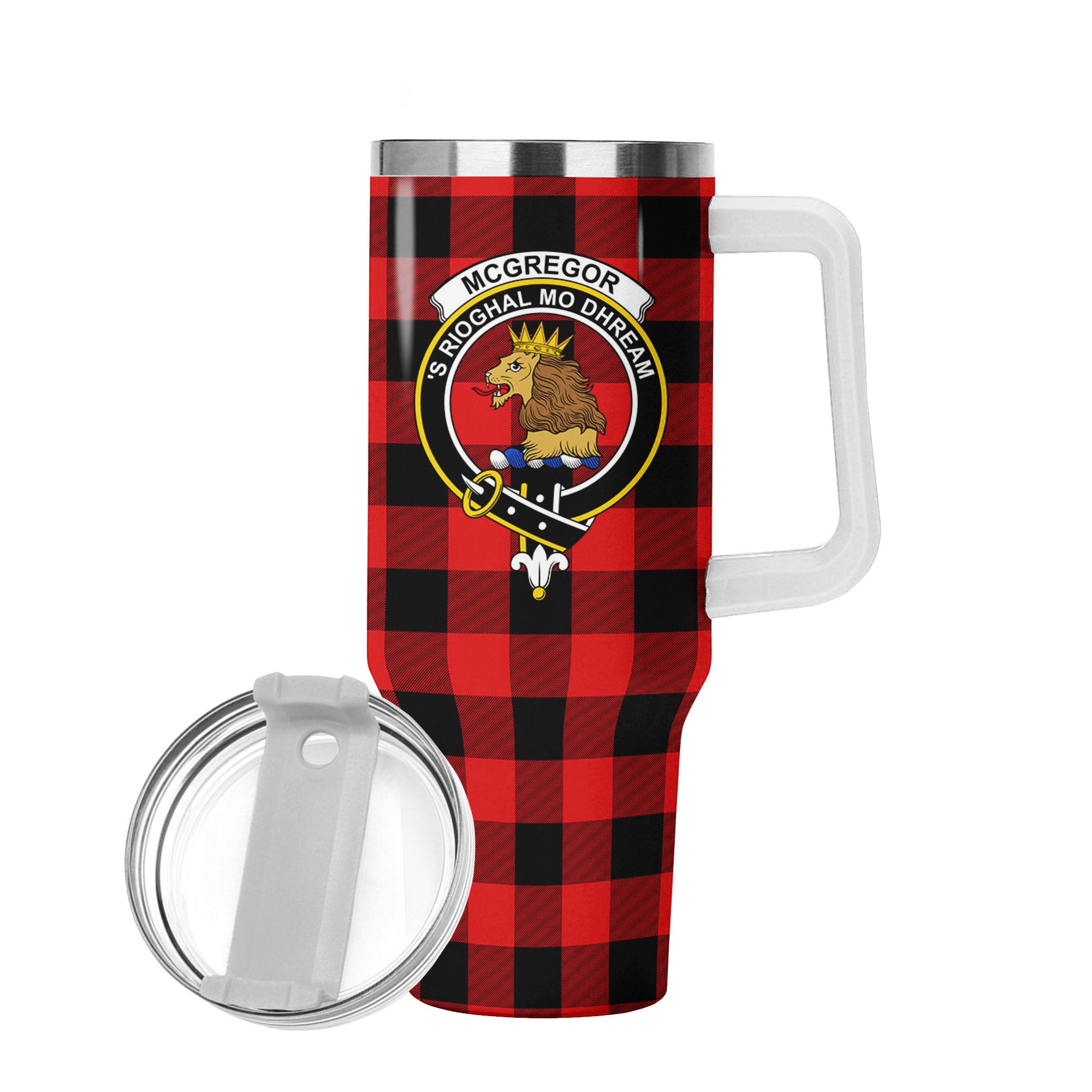 McGregor Rob Roy Modern Tartan Crest 40 oz Insulated Tumbler with Handle