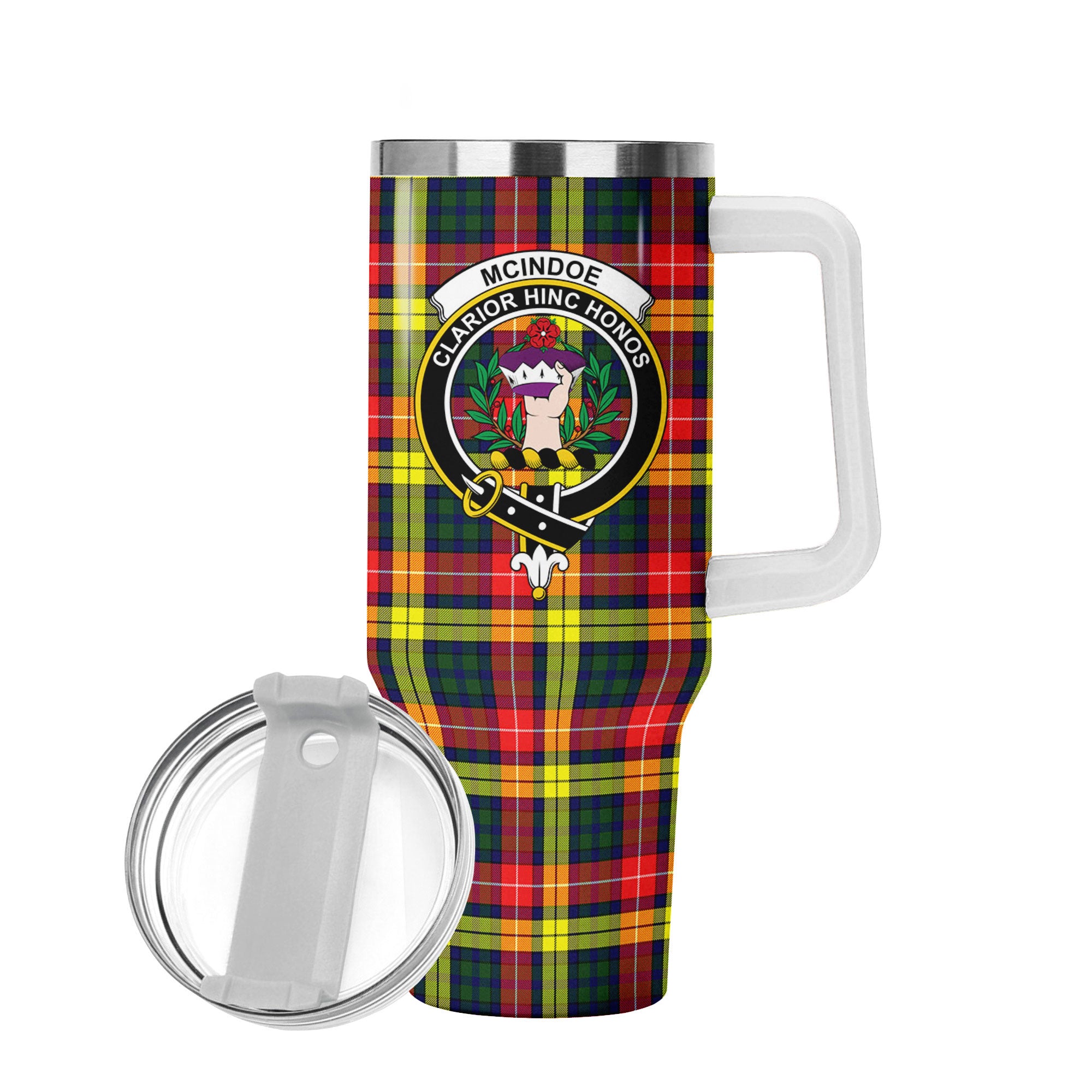 McIndoe Tartan Crest 40 oz Insulated Tumbler with Handle