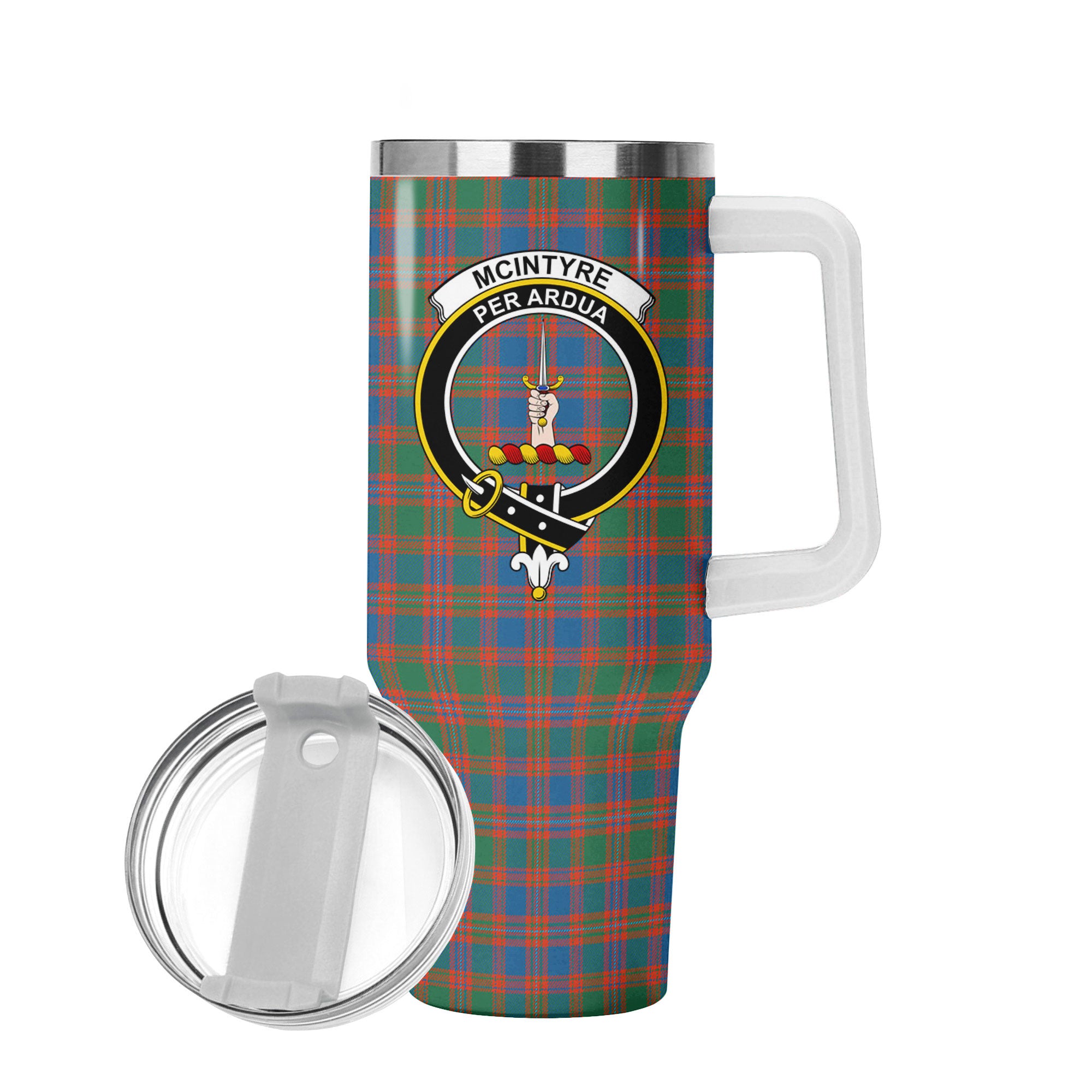 McIntyre Ancient Tartan Crest 40 oz Insulated Tumbler with Handle