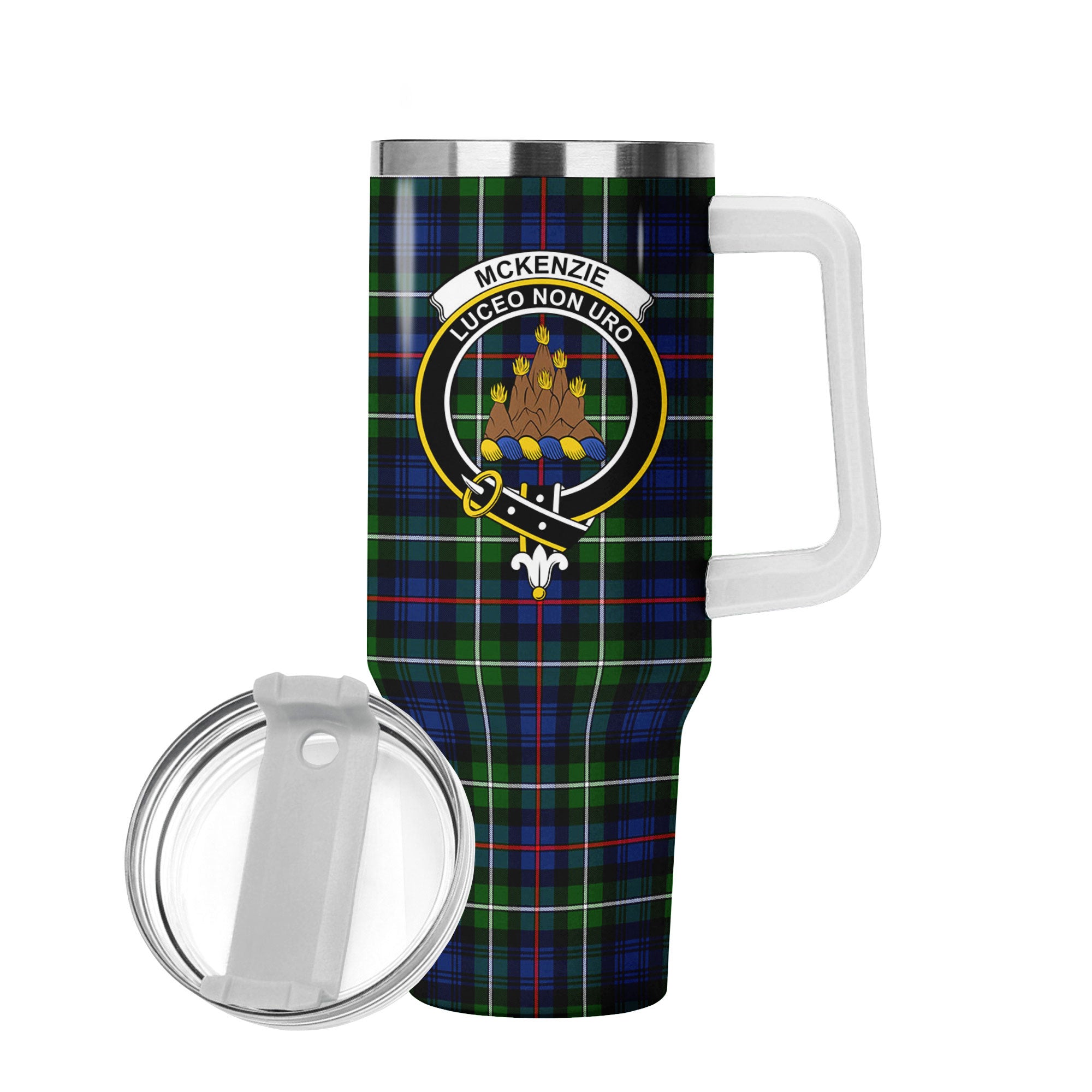 McKenzie Modern Tartan Crest 40 oz Insulated Tumbler with Handle