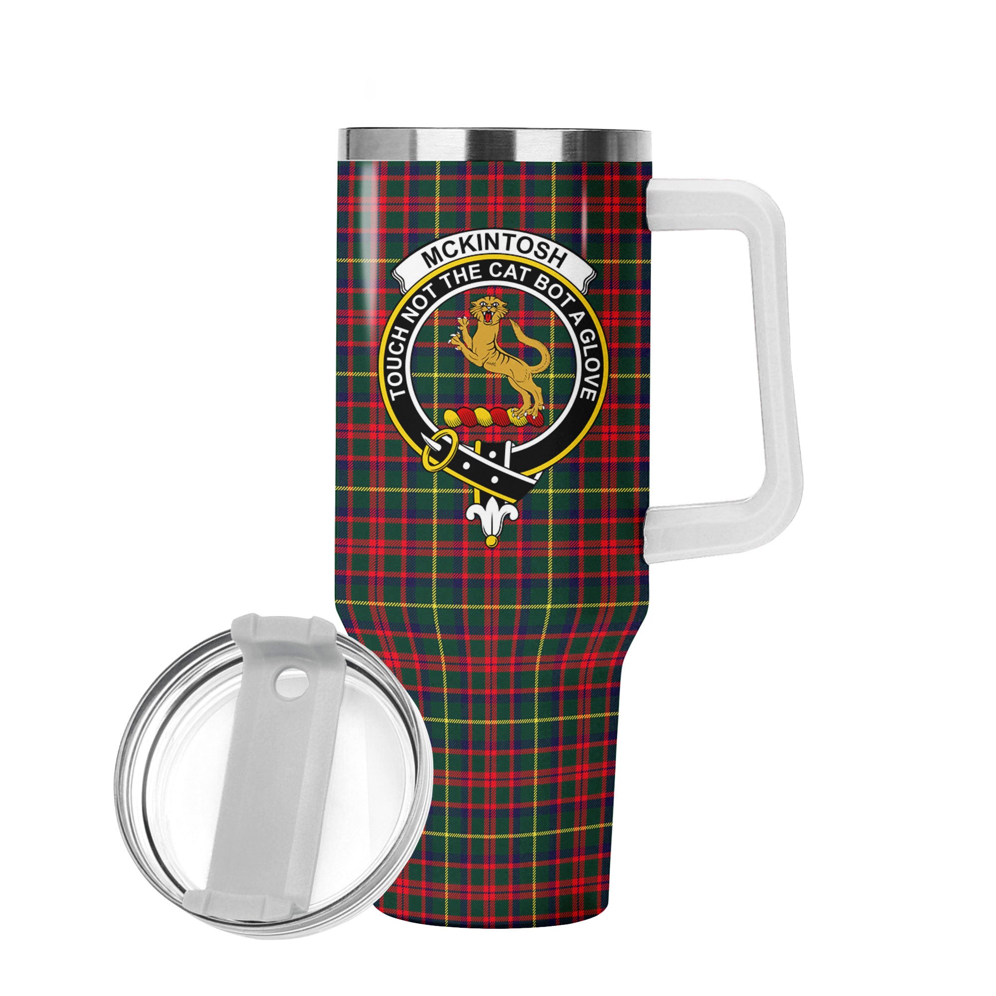 McKintosh Hunting Modern Tartan Crest 40 oz Insulated Tumbler with Handle