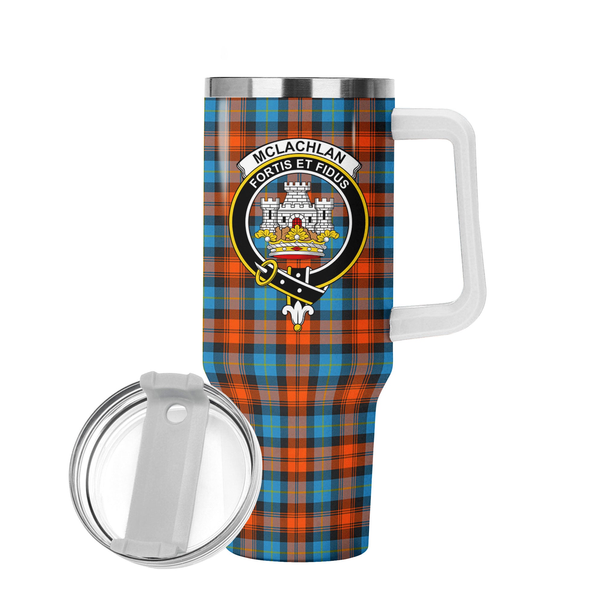 McLachlan Ancient Tartan Crest 40 oz Insulated Tumbler with Handle