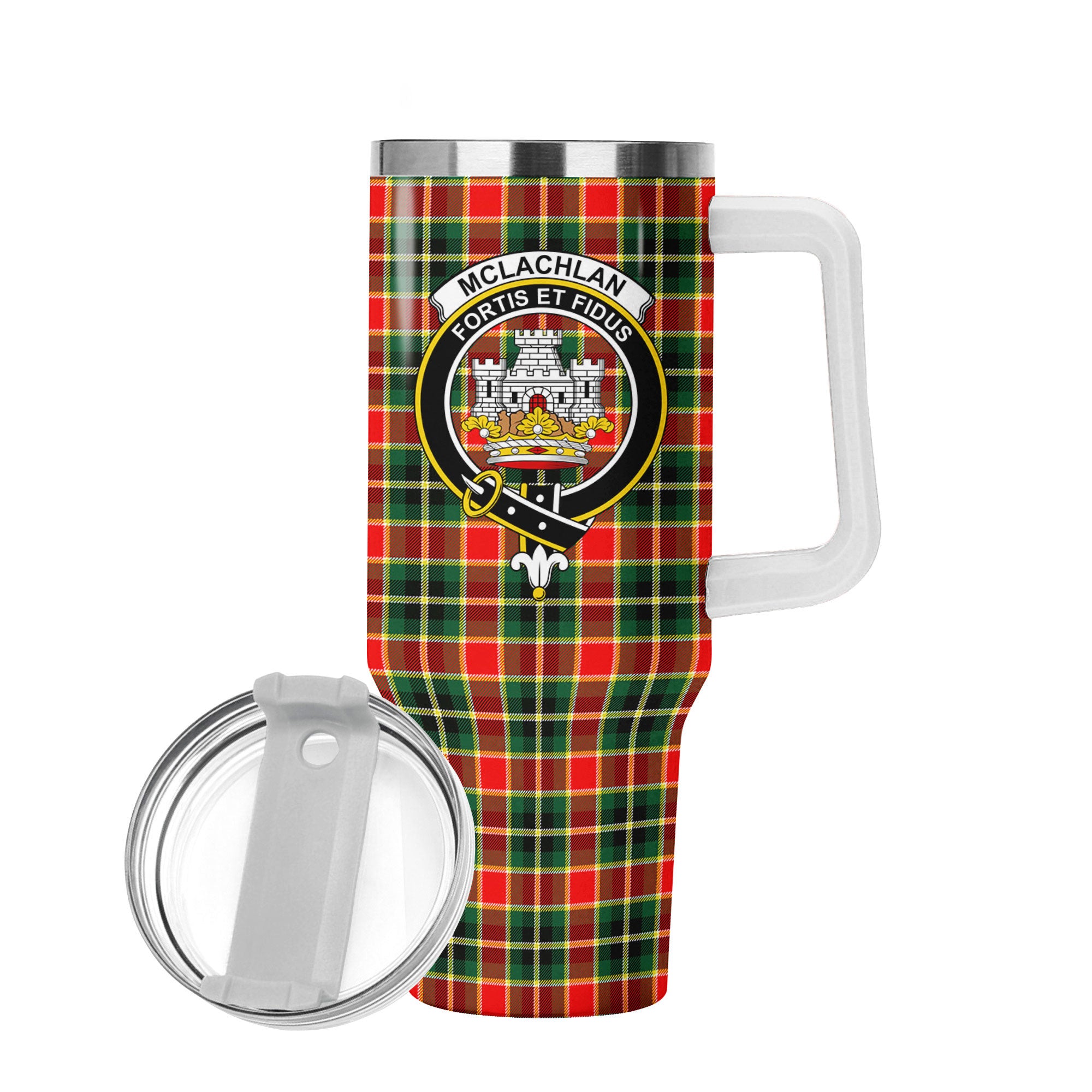 McLachlan Hunting Modern Tartan Crest 40 oz Insulated Tumbler with Handle