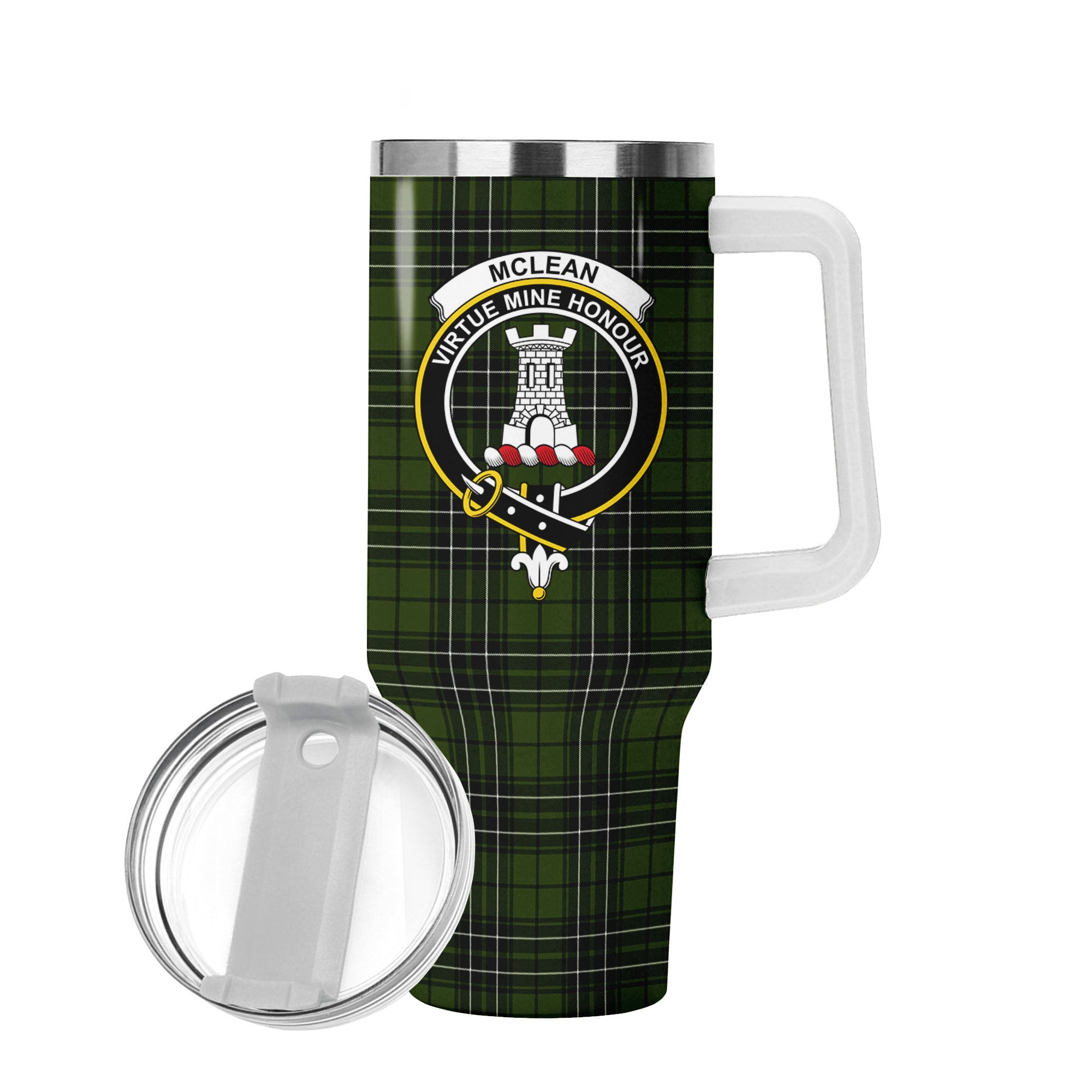 McLean Hunting Tartan Crest 40 oz Insulated Tumbler with Handle