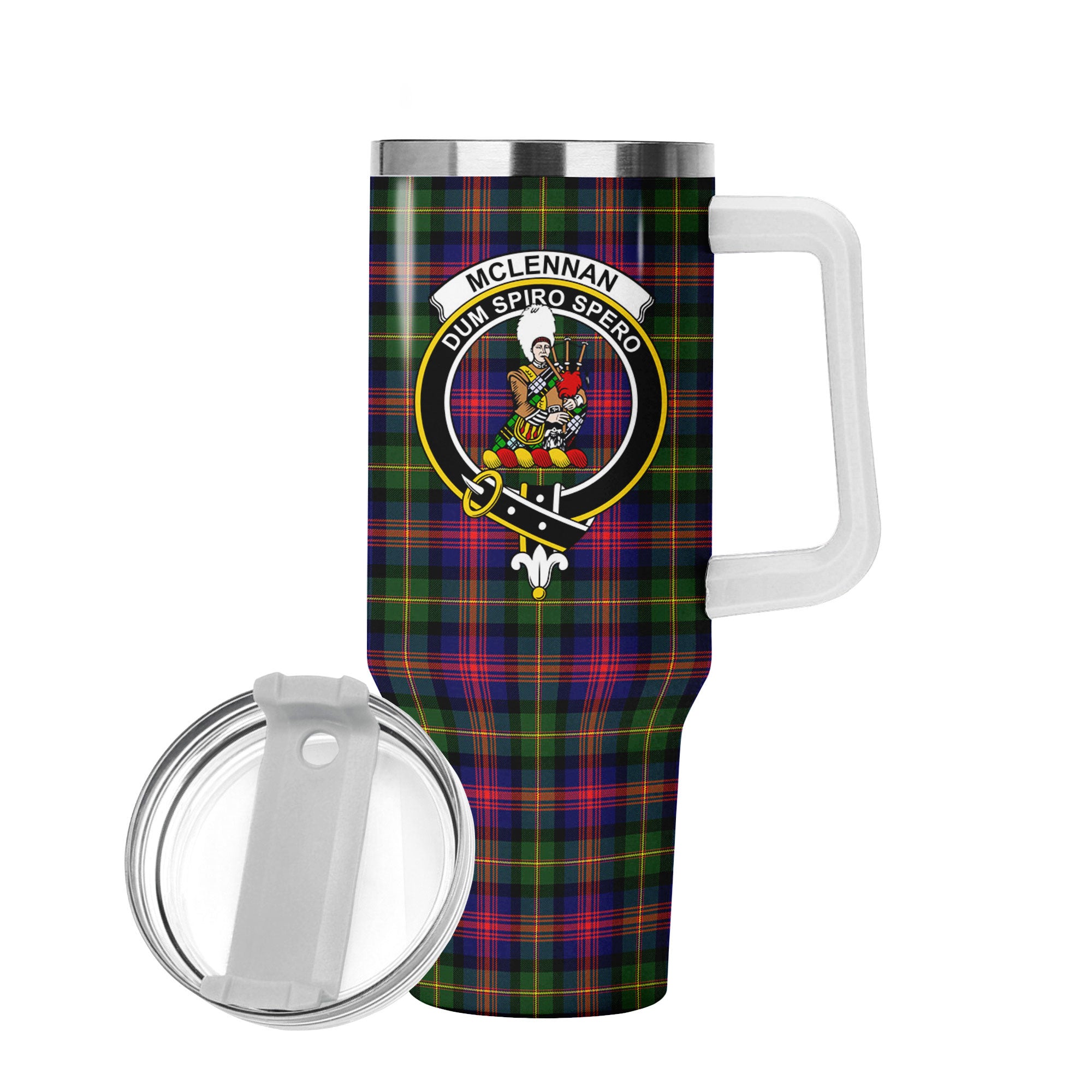 McLennan Modern Tartan Crest 40 oz Insulated Tumbler with Handle