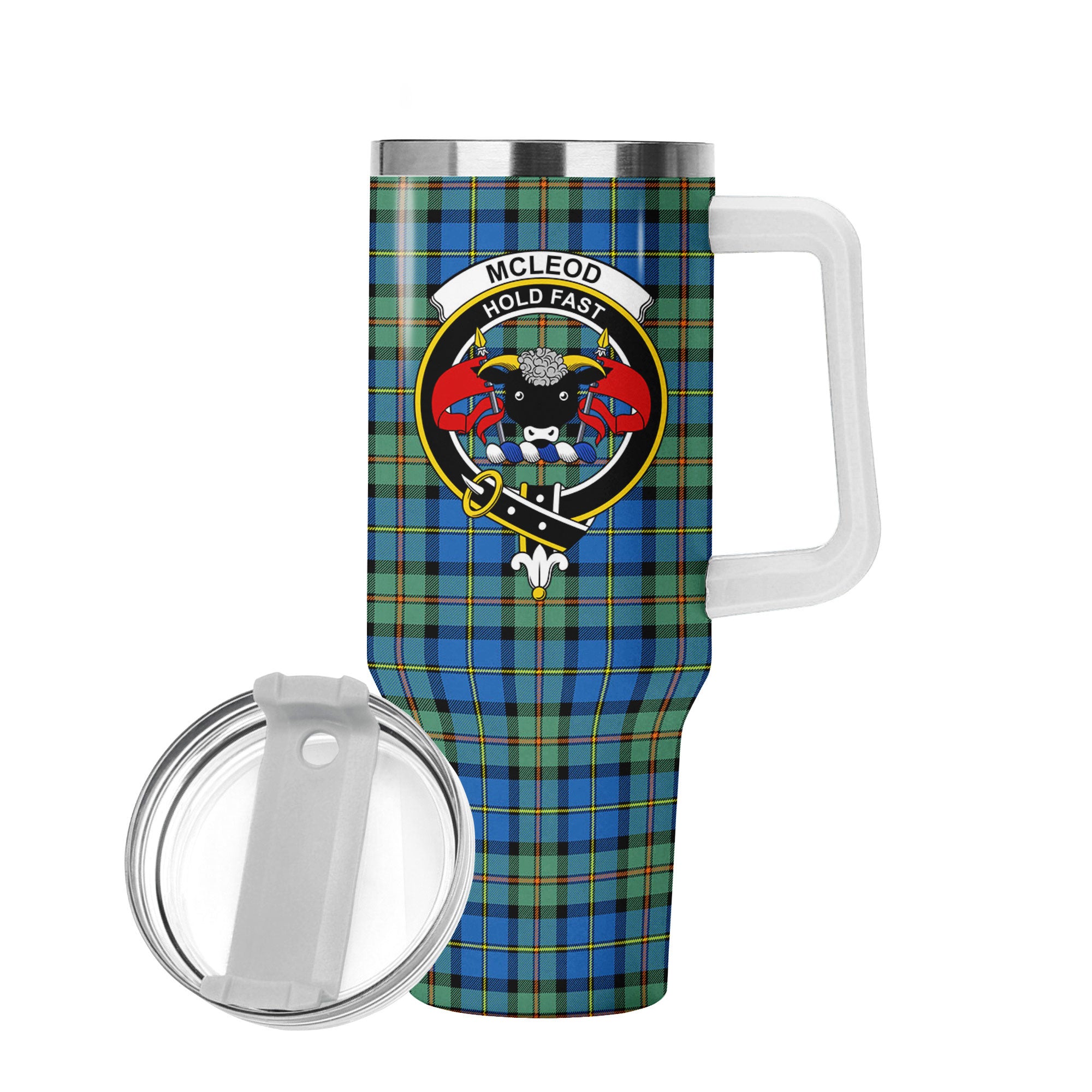 McLeod of Harris Ancient Tartan Crest 40 oz Insulated Tumbler with Handle