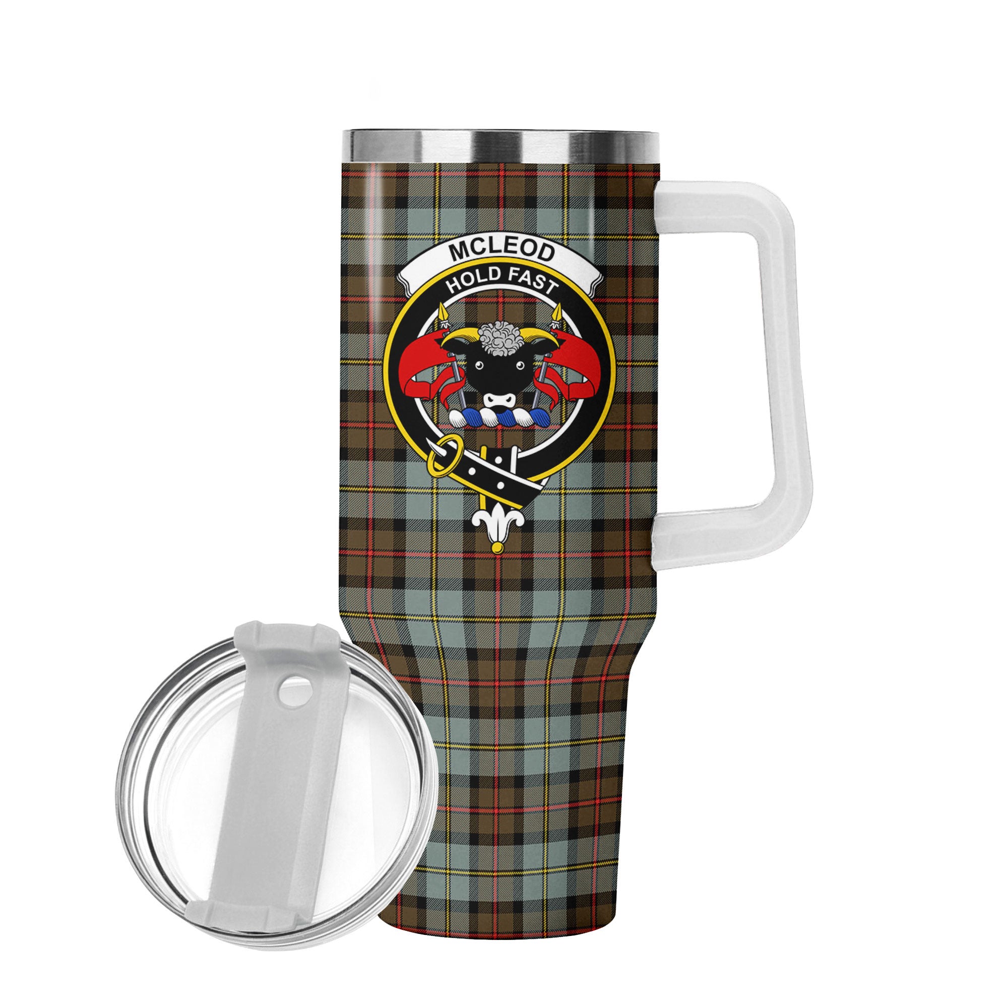 McLeod of Harris Weathered Tartan Crest 40 oz Insulated Tumbler with Handle