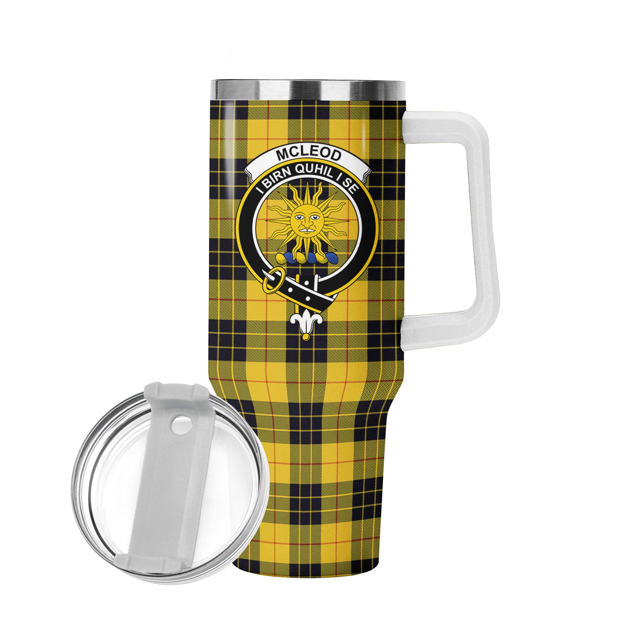 McLeod of Lewis Ancient Tartan Crest 40 oz Insulated Tumbler with Handle