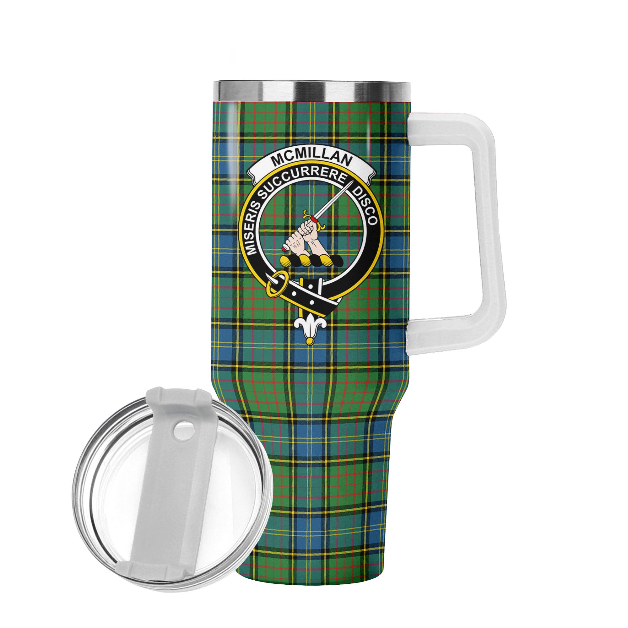 McMillan Hunting Ancient Tartan Crest 40 oz Insulated Tumbler with Handle
