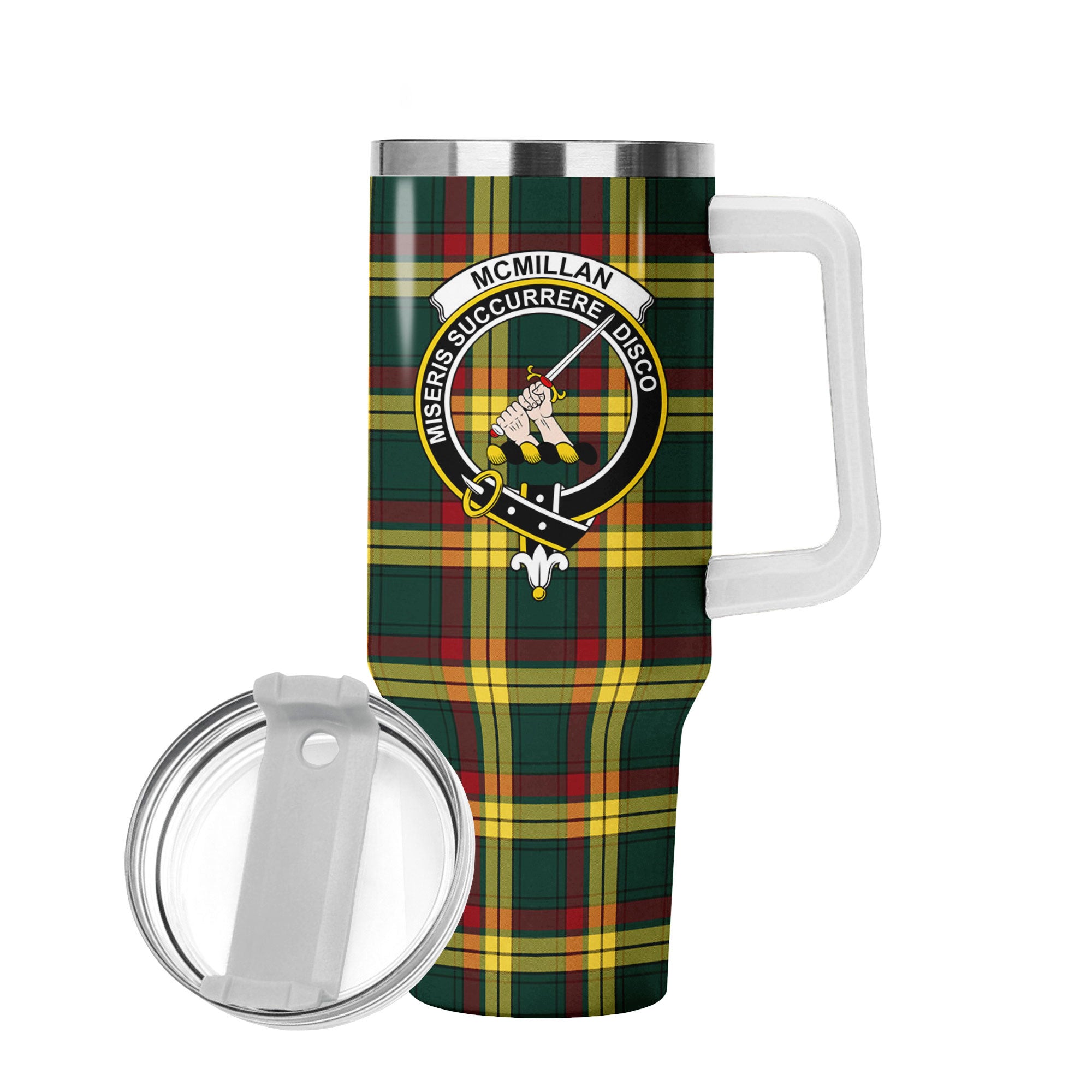 McMillan Old Modern Tartan Crest 40 oz Insulated Tumbler with Handle