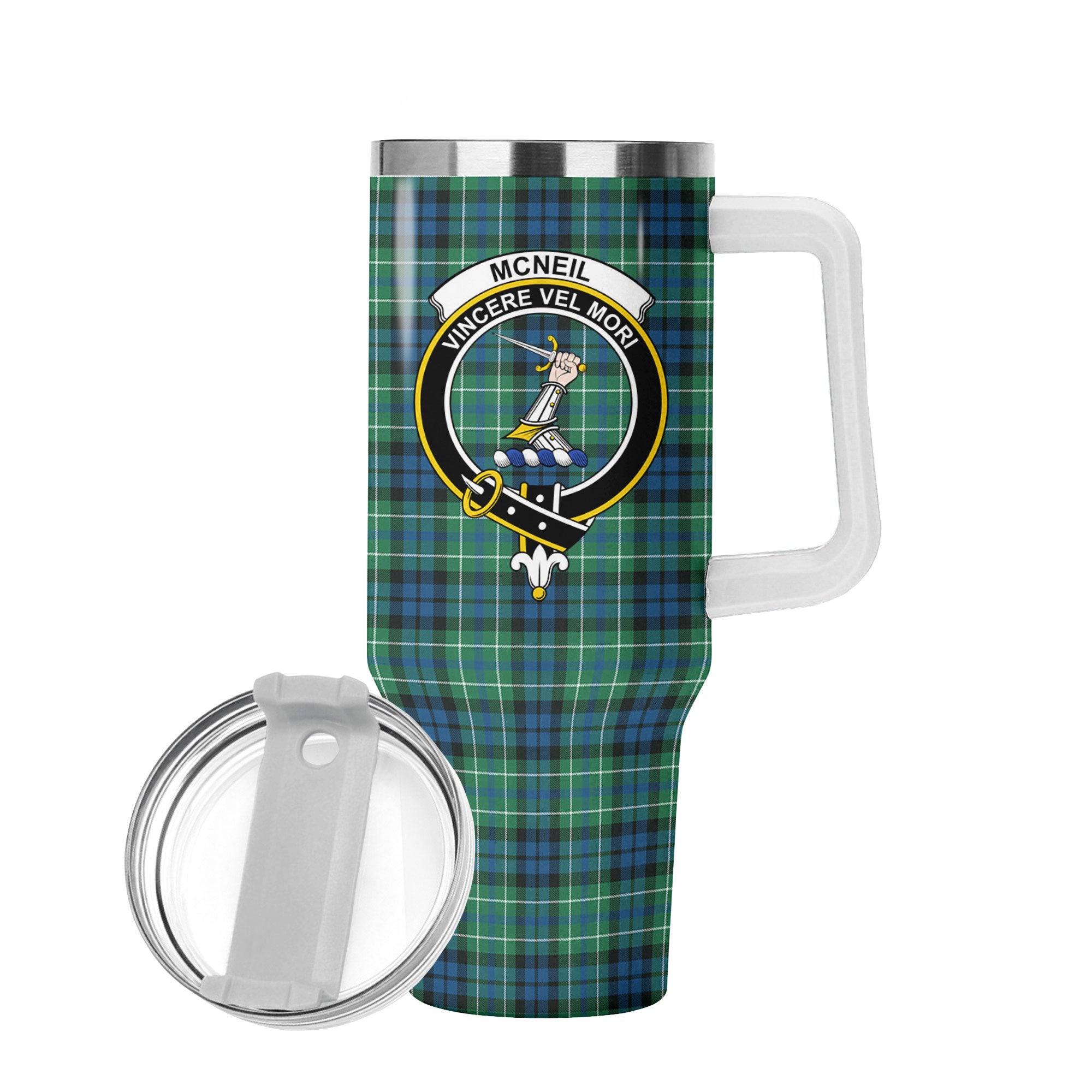 McNeil of Colonsay Ancient Tartan Crest 40 oz Insulated Tumbler with Handle