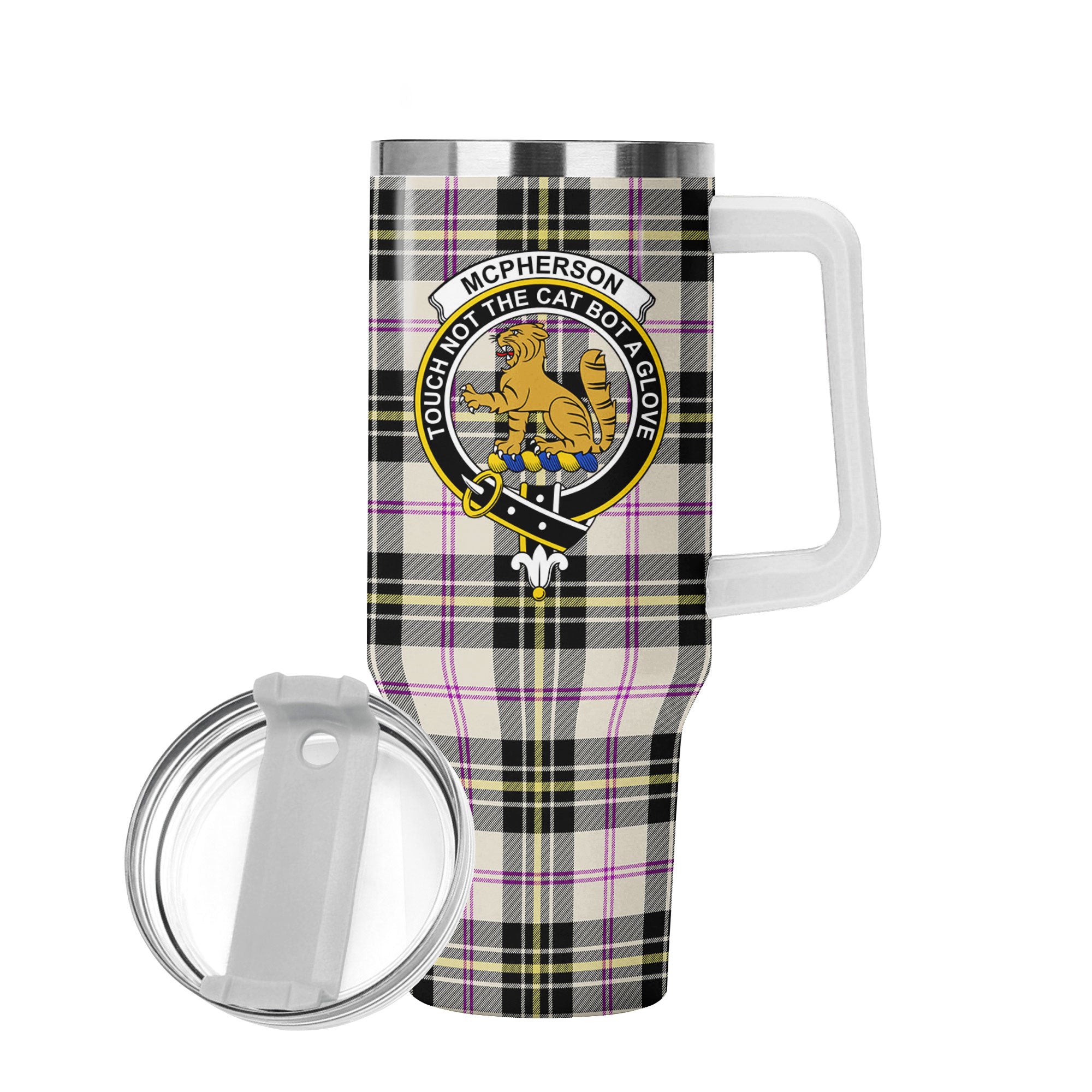 McPherson Dress Ancient Tartan Crest 40 oz Insulated Tumbler with Handle