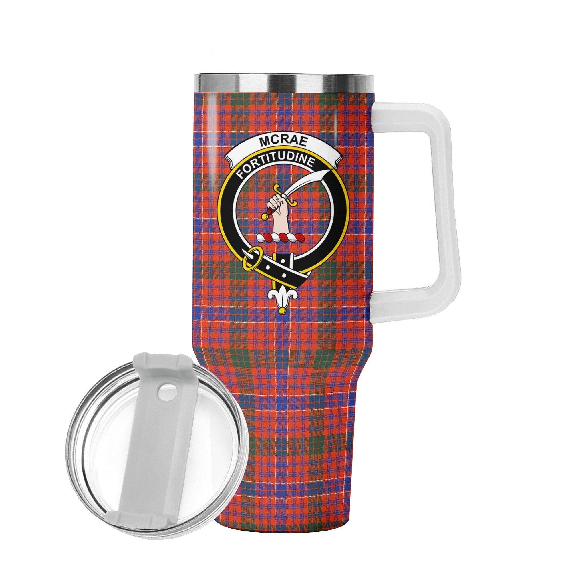 McRae Ancient Tartan Crest 40 oz Insulated Tumbler with Handle