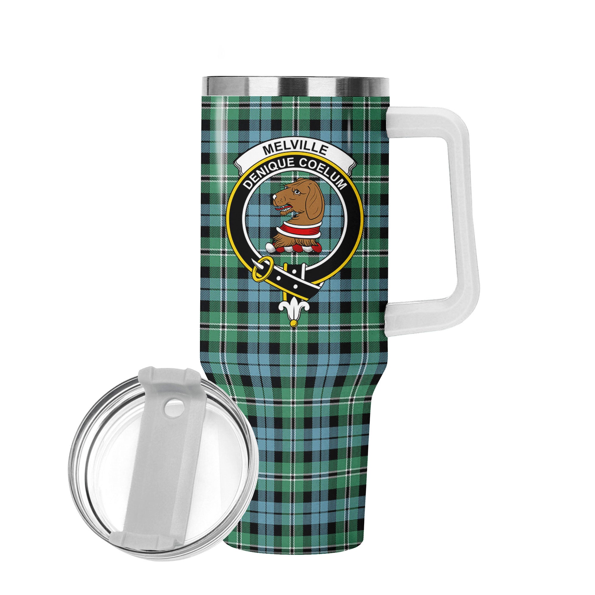 Melville Tartan Crest 40 oz Insulated Tumbler with Handle