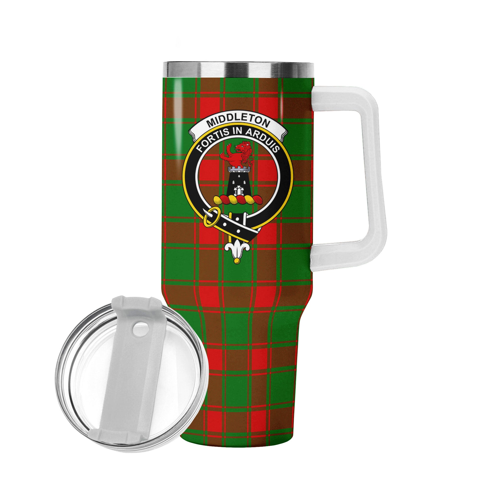 Middleton Modern Tartan Crest 40 oz Insulated Tumbler with Handle