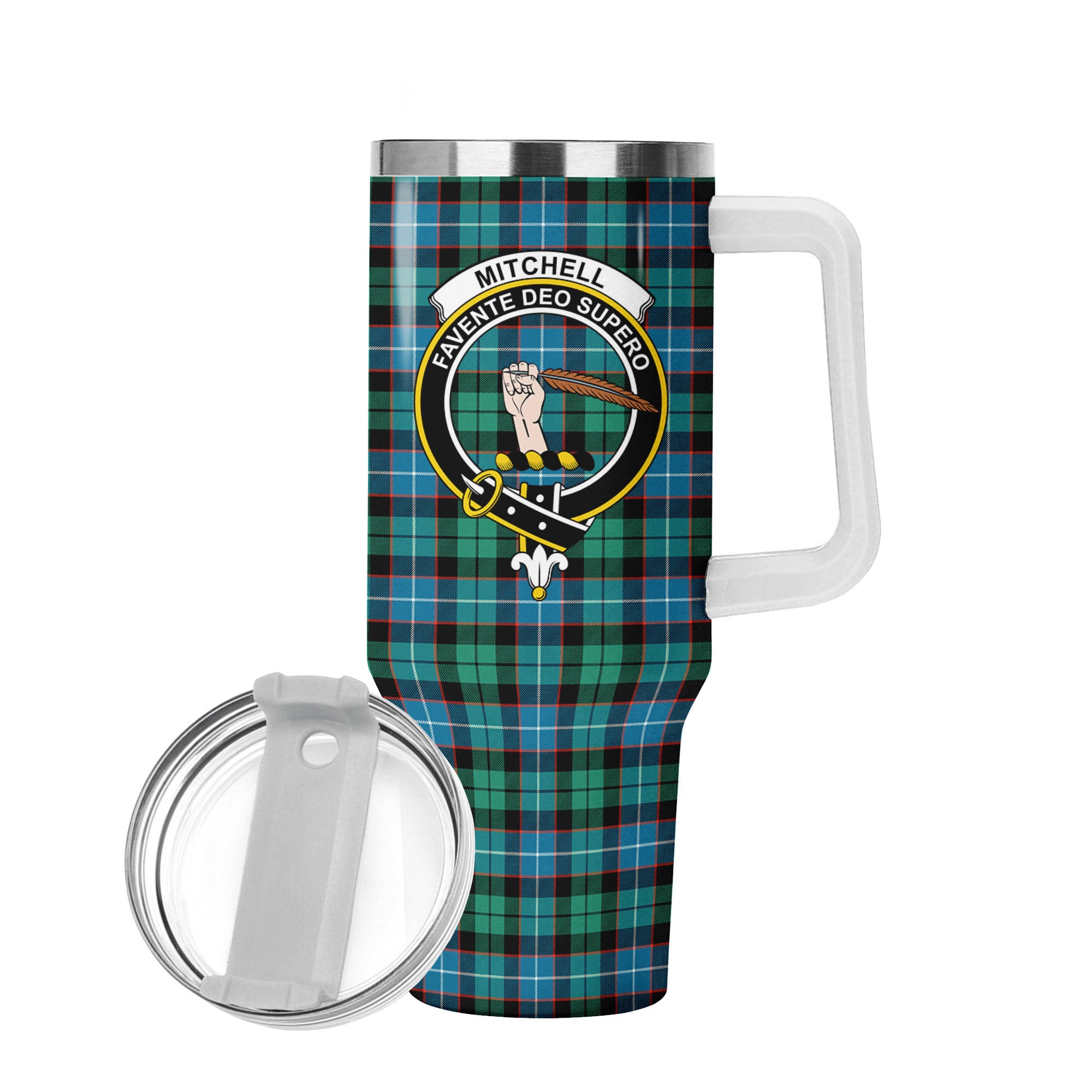 Mitchell Ancient Tartan Crest 40 oz Insulated Tumbler with Handle