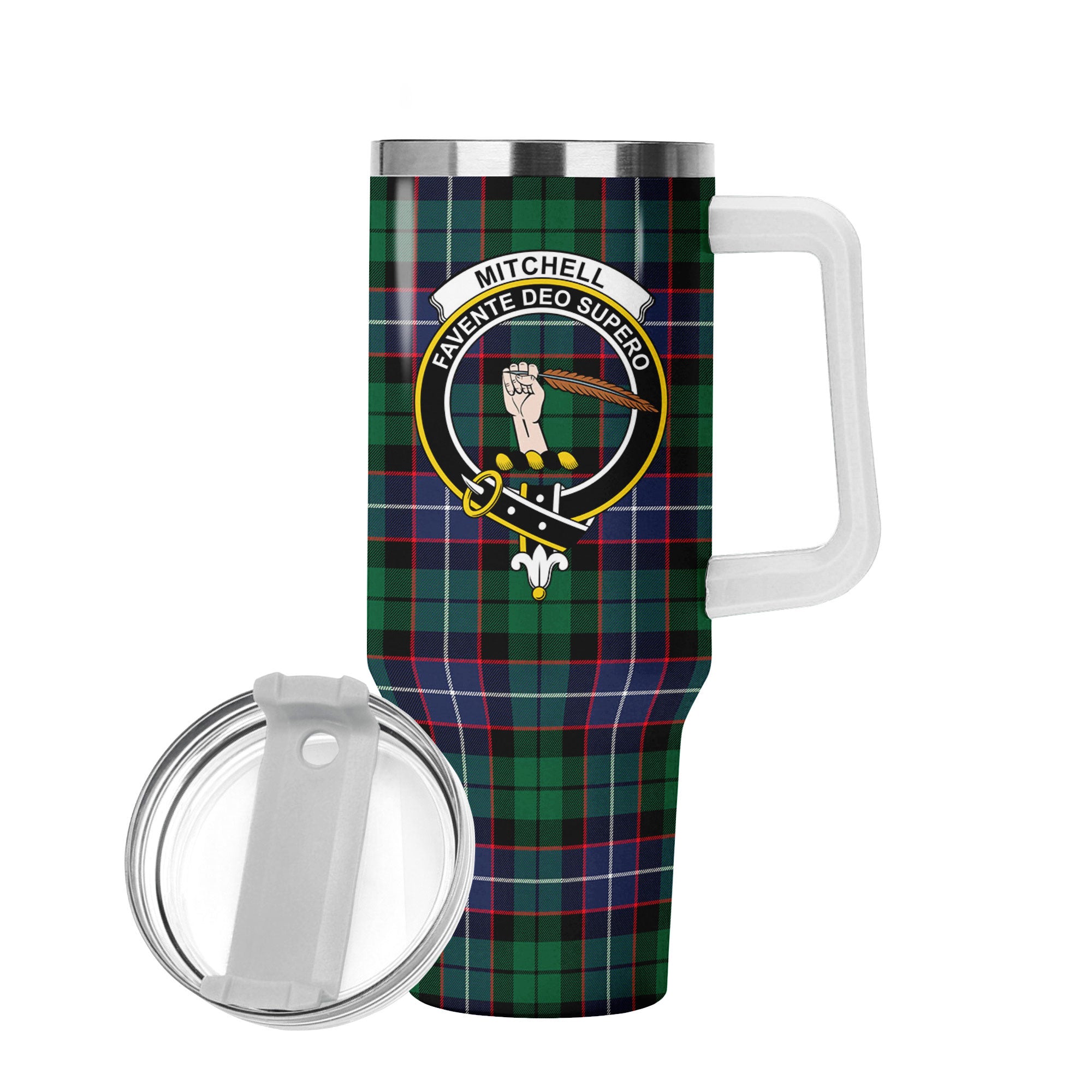 Mitchell Modern Tartan Crest 40 oz Insulated Tumbler with Handle