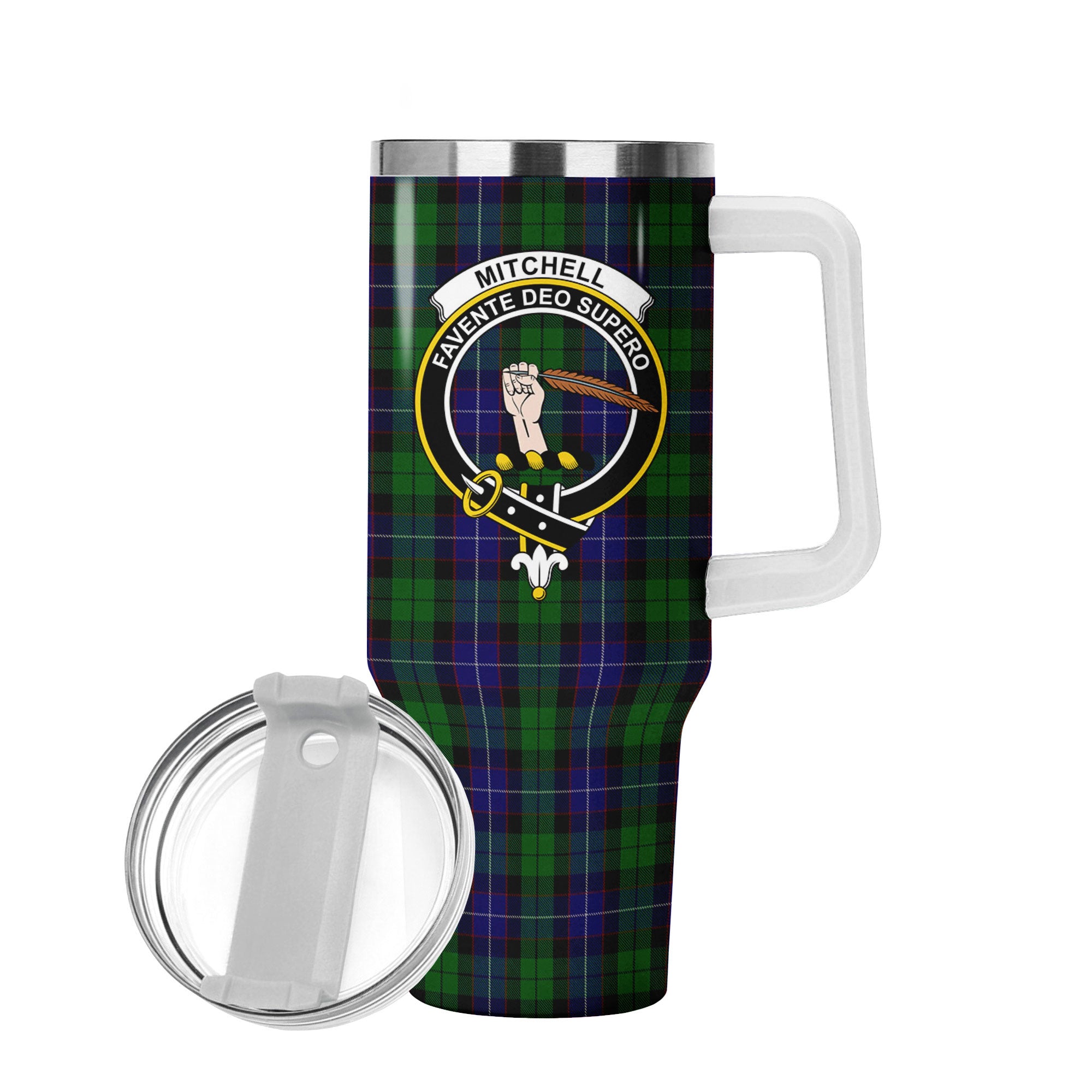 Mitchell Tartan Crest 40 oz Insulated Tumbler with Handle