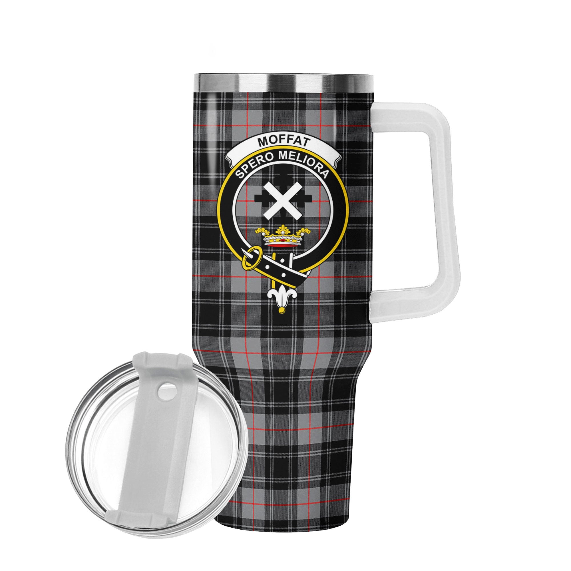 Moffat Modern Tartan Crest 40 oz Insulated Tumbler with Handle