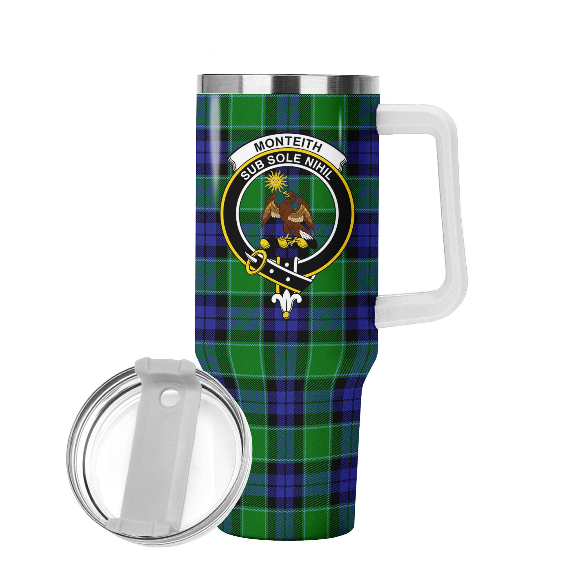 Monteith Tartan Crest 40 oz Insulated Tumbler with Handle
