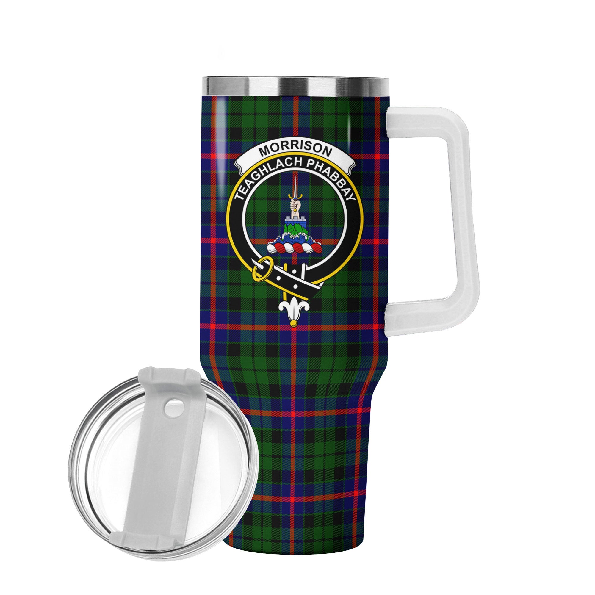 Morrison Modern Tartan Crest 40 oz Insulated Tumbler with Handle