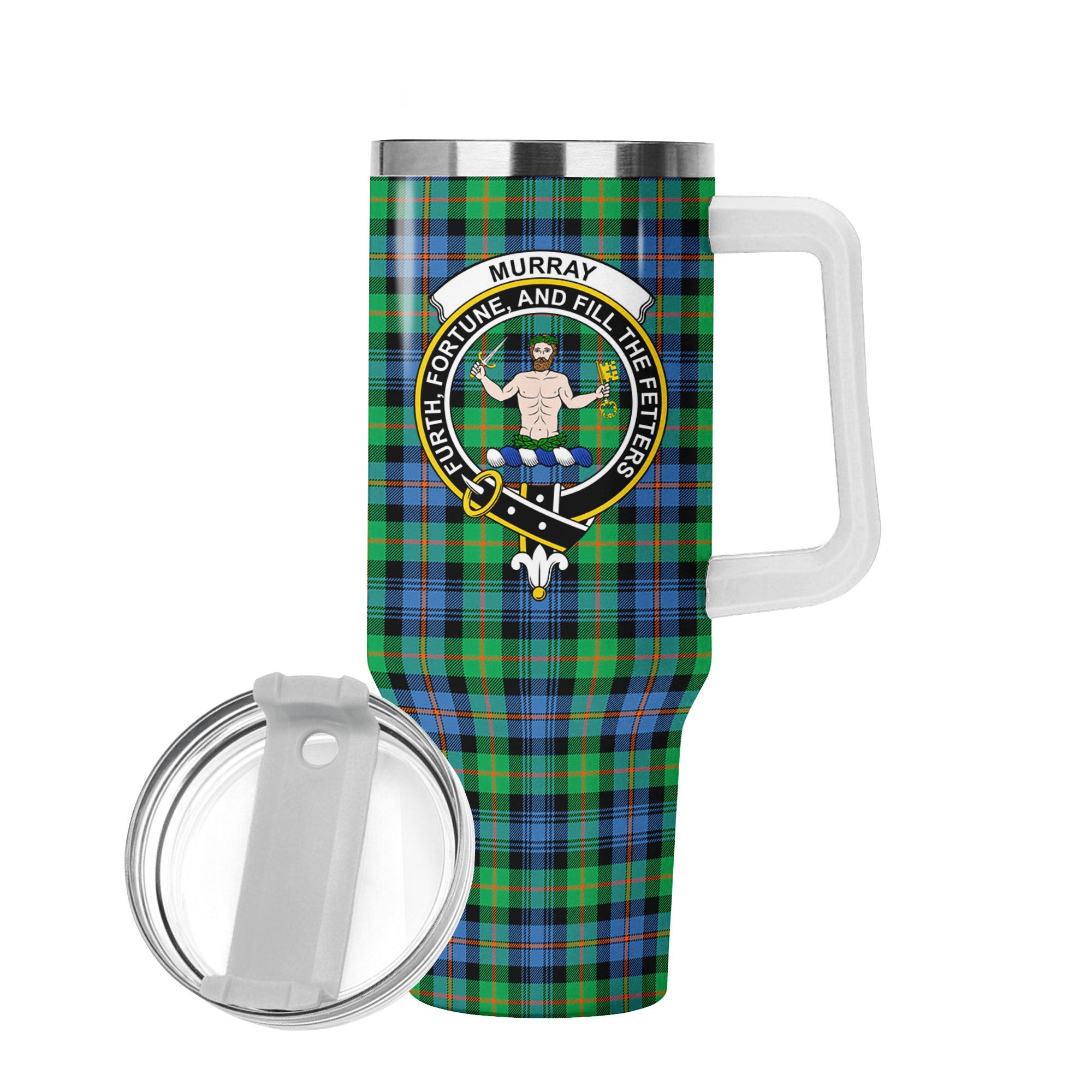 Murray of Atholl Ancient Tartan Crest 40 oz Insulated Tumbler with Handle