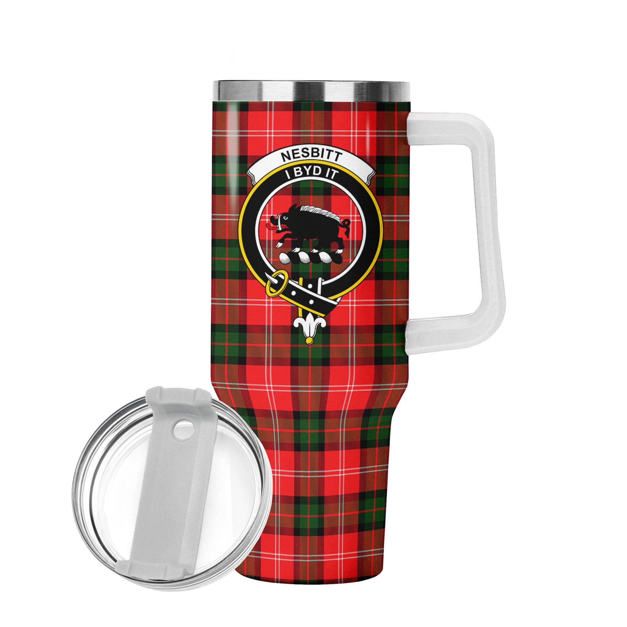 Nesbitt Modern Tartan Crest 40 oz Insulated Tumbler with Handle
