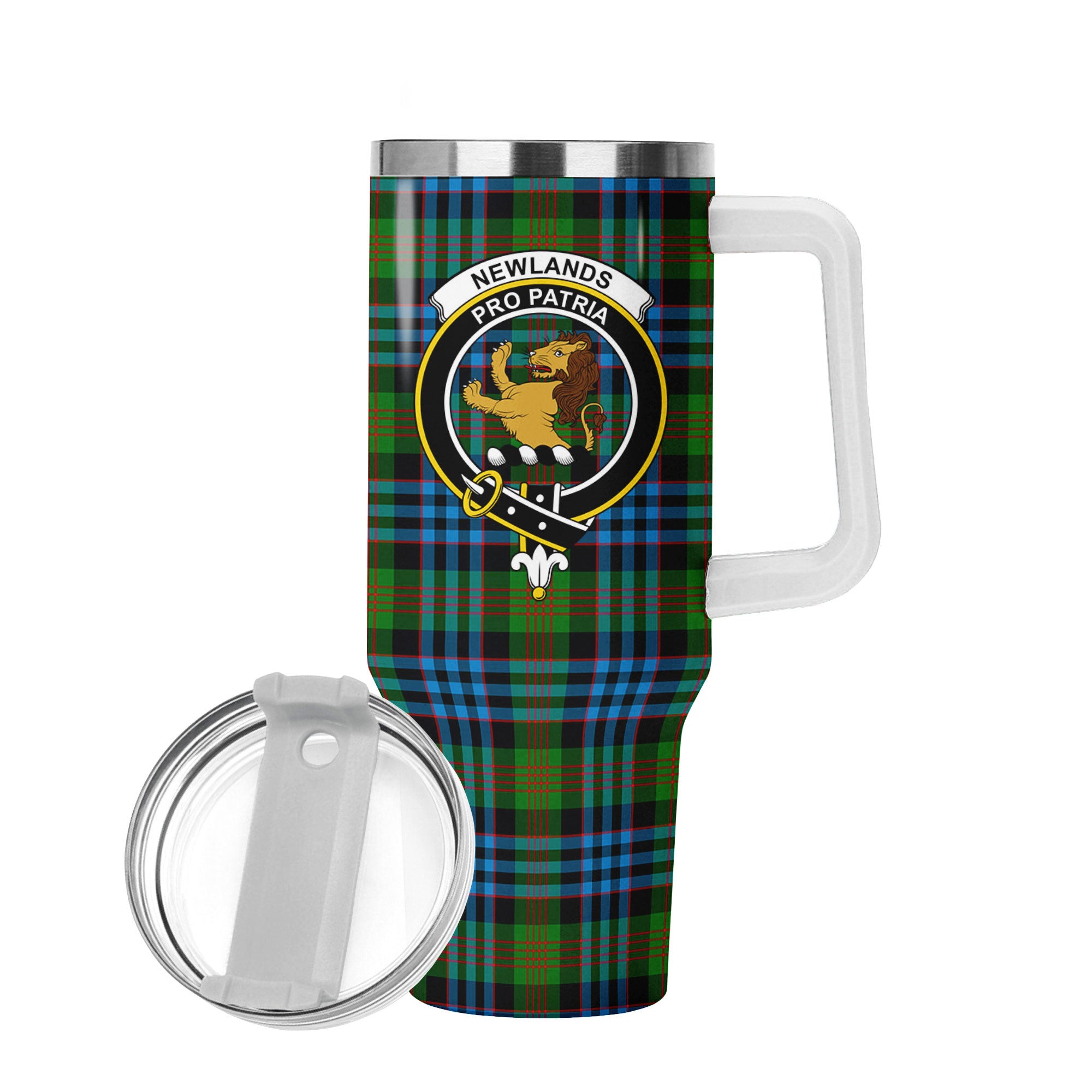 Newlands Tartan Crest 40 oz Insulated Tumbler with Handle