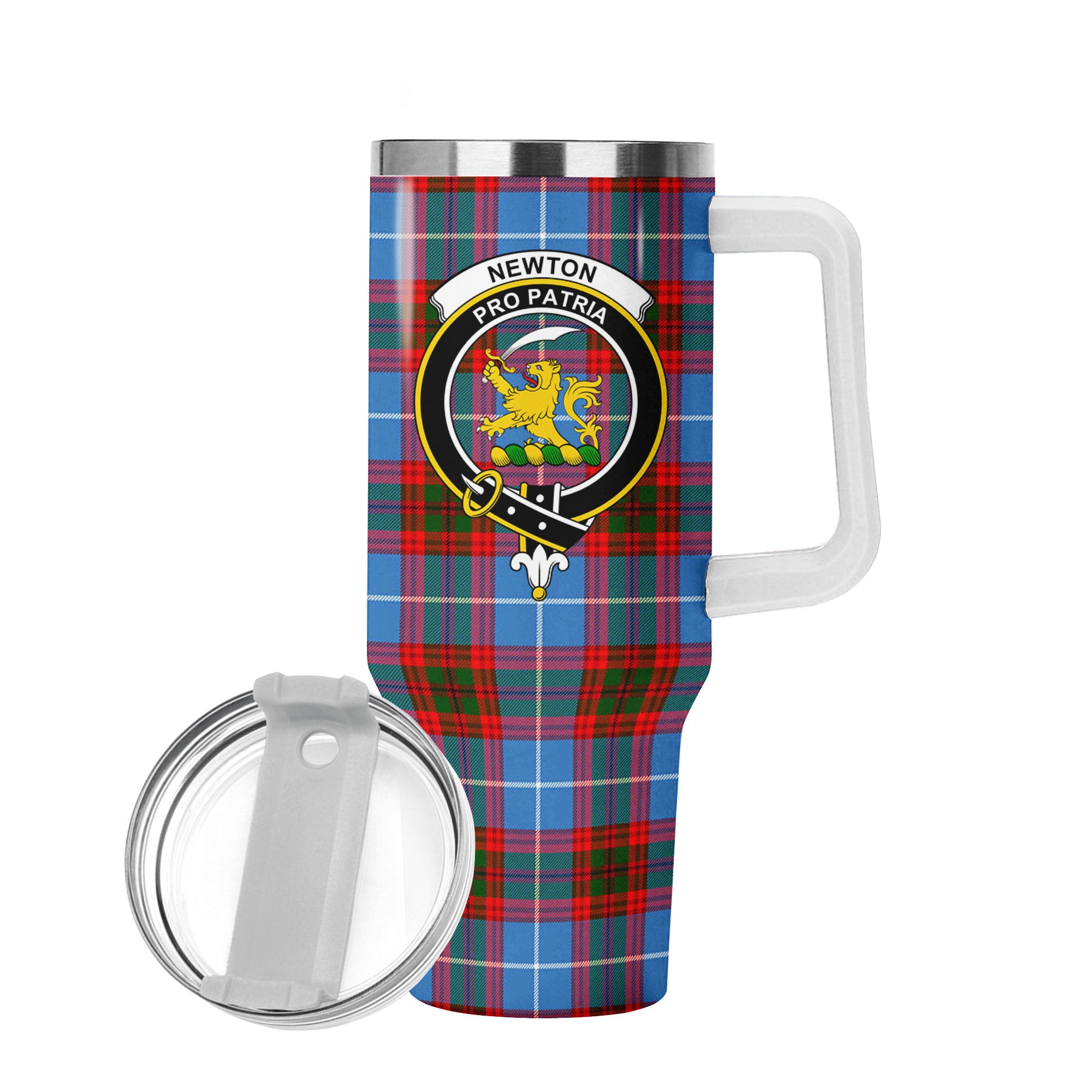 Newton Tartan Crest 40 oz Insulated Tumbler with Handle