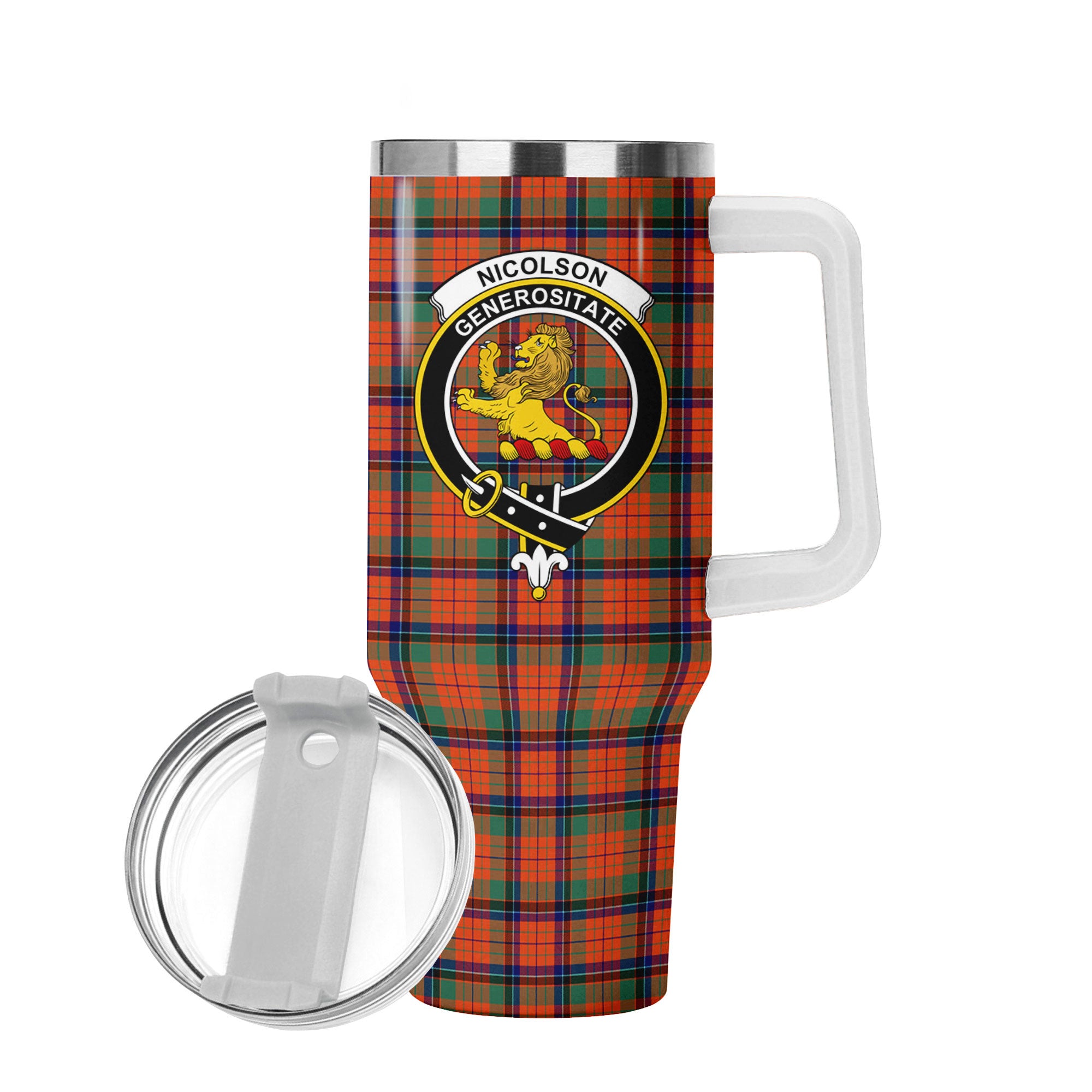 Nicolson Ancient Tartan Crest 40 oz Insulated Tumbler with Handle