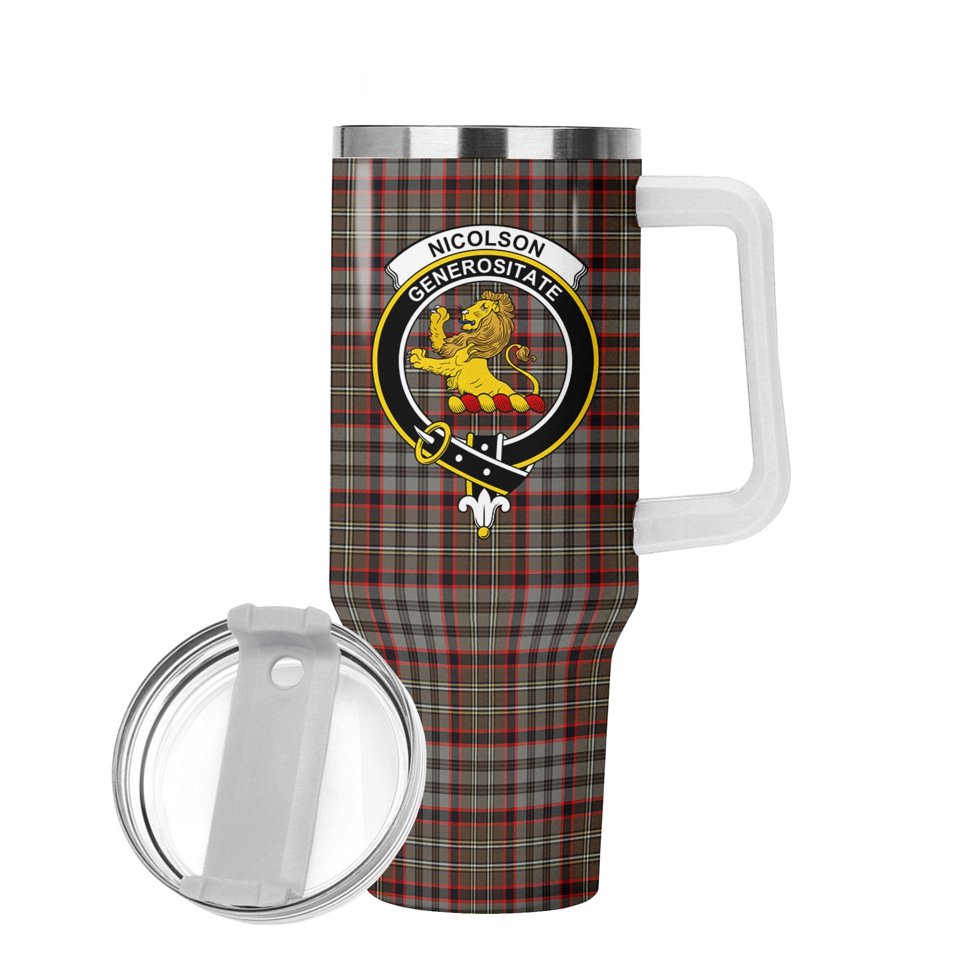 Nicolson Hunting Weathered Tartan Crest 40 oz Insulated Tumbler with Handle