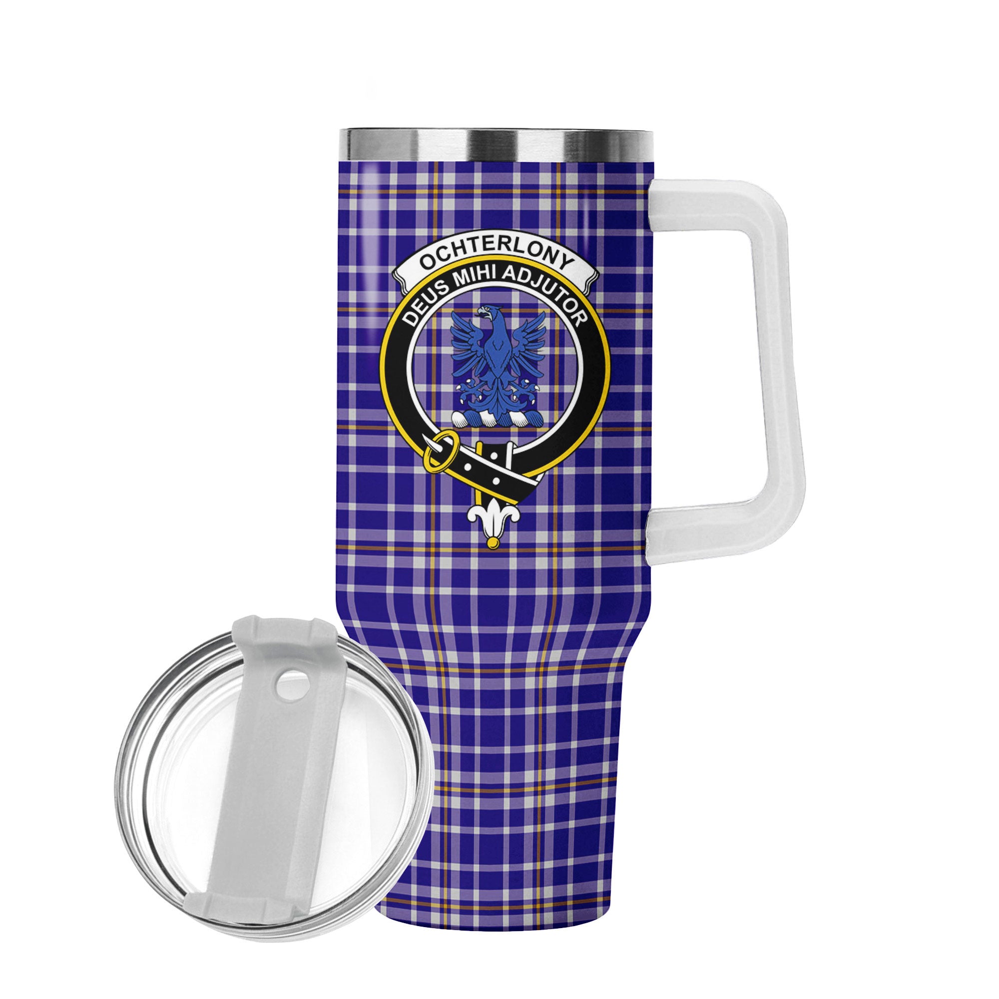 Ochterlony Tartan Crest 40 oz Insulated Tumbler with Handle