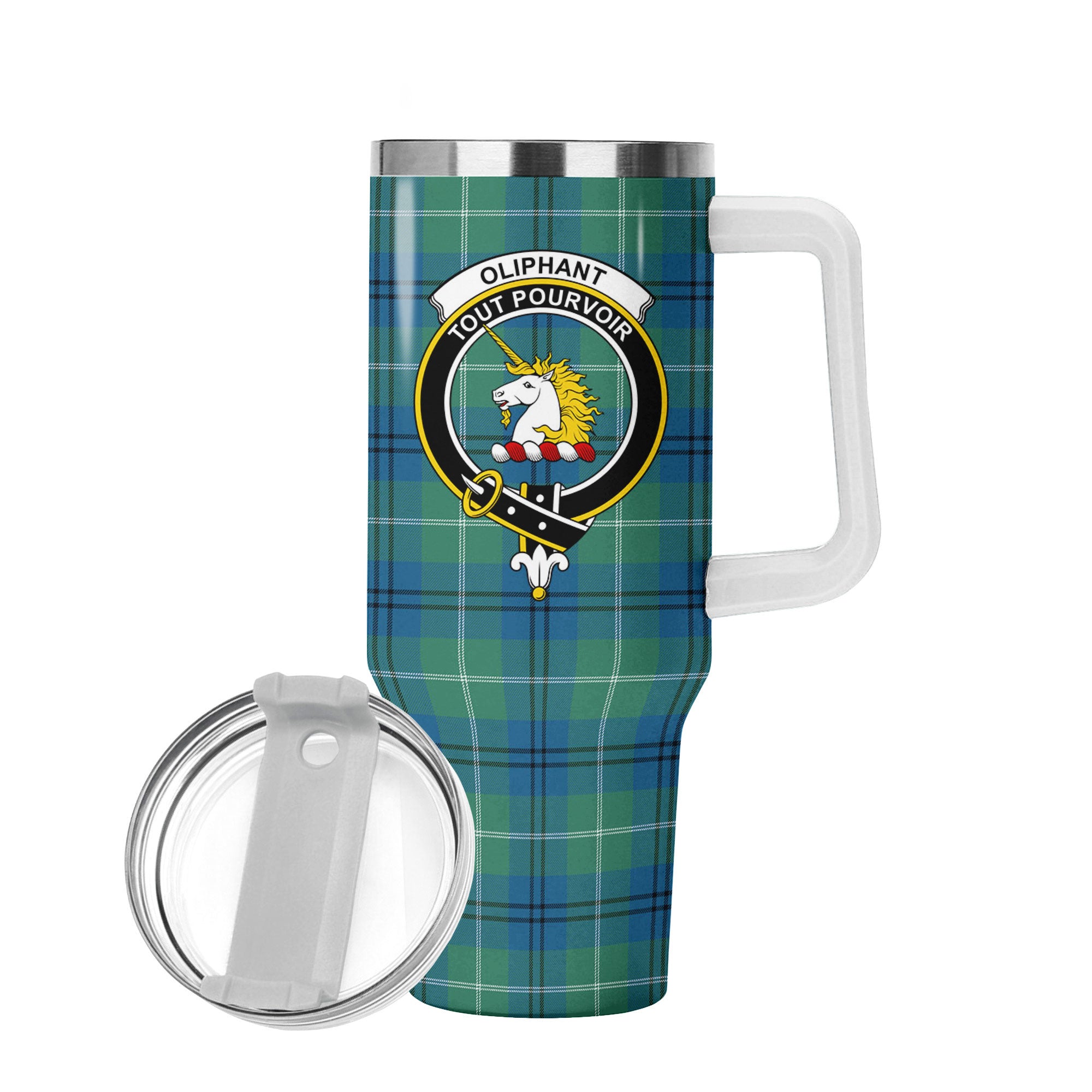 Oliphant Ancient Tartan Crest 40 oz Insulated Tumbler with Handle