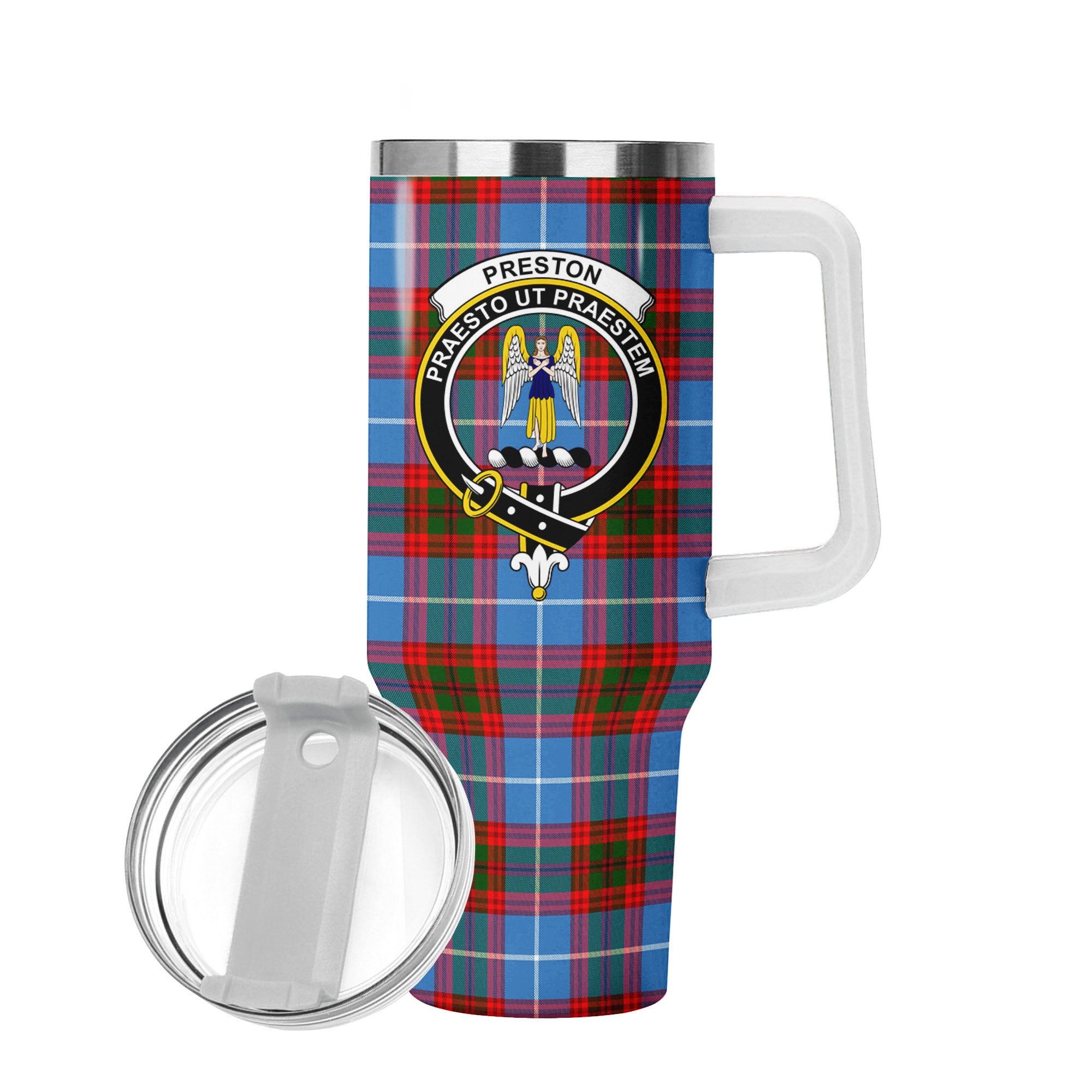 Preston Tartan Crest 40 oz Insulated Tumbler with Handle