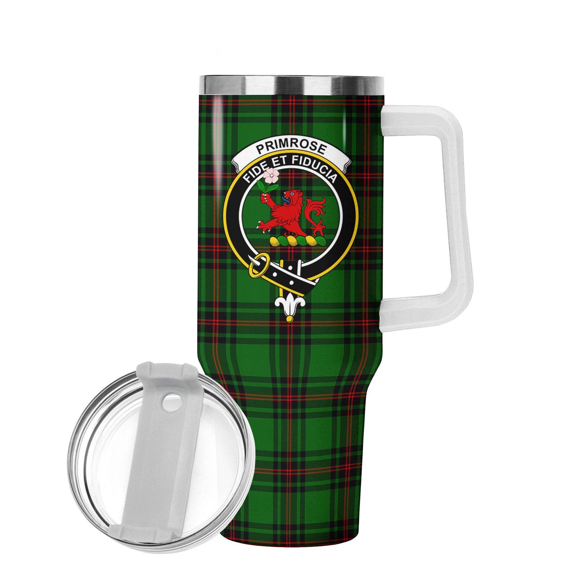 Primrose Tartan Crest 40 oz Insulated Tumbler with Handle