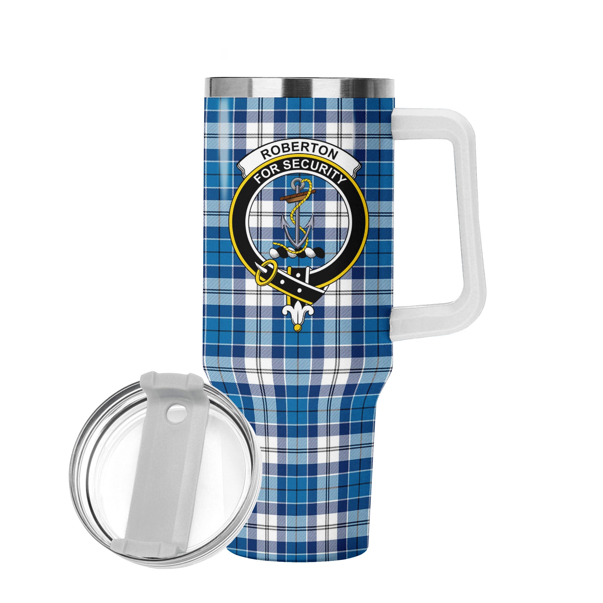 Roberton Tartan Crest 40 oz Insulated Tumbler with Handle